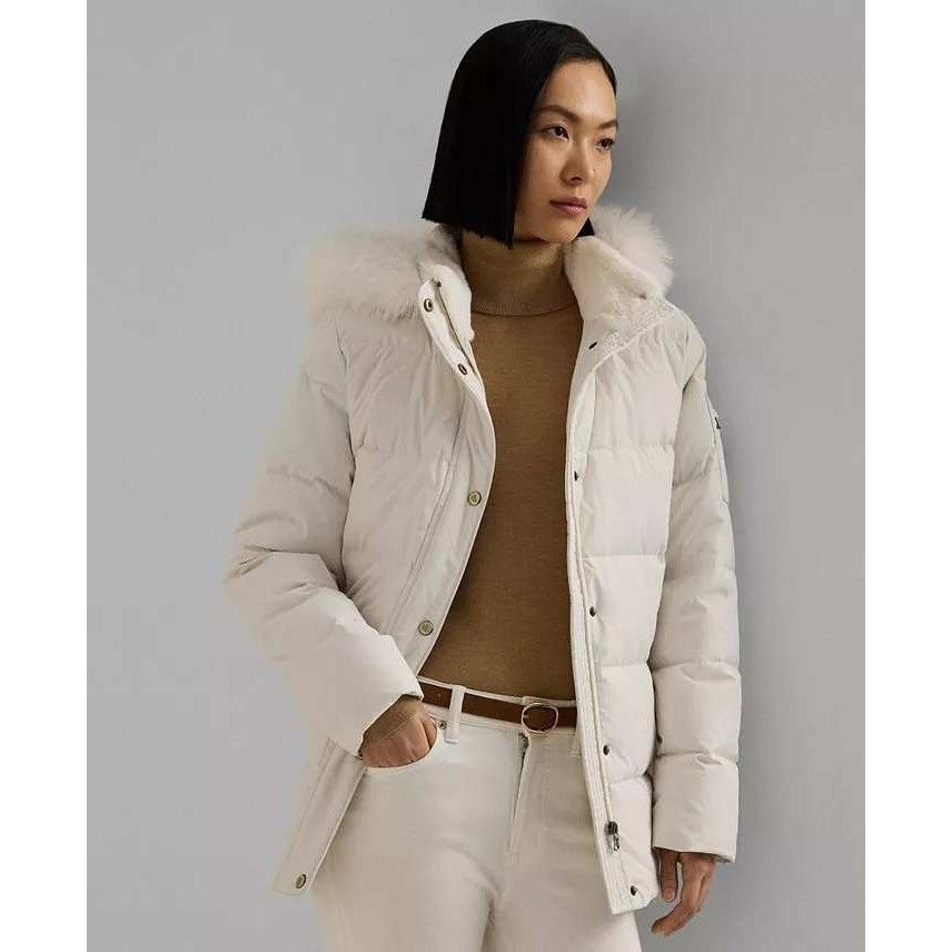 Lauren Ralph Lauren LRL Ralph Lauren Faux Fur Down Puffer Jacket Women XS White Size XS / US 0-2 / IT 36-38 - 4 Thumbnail
