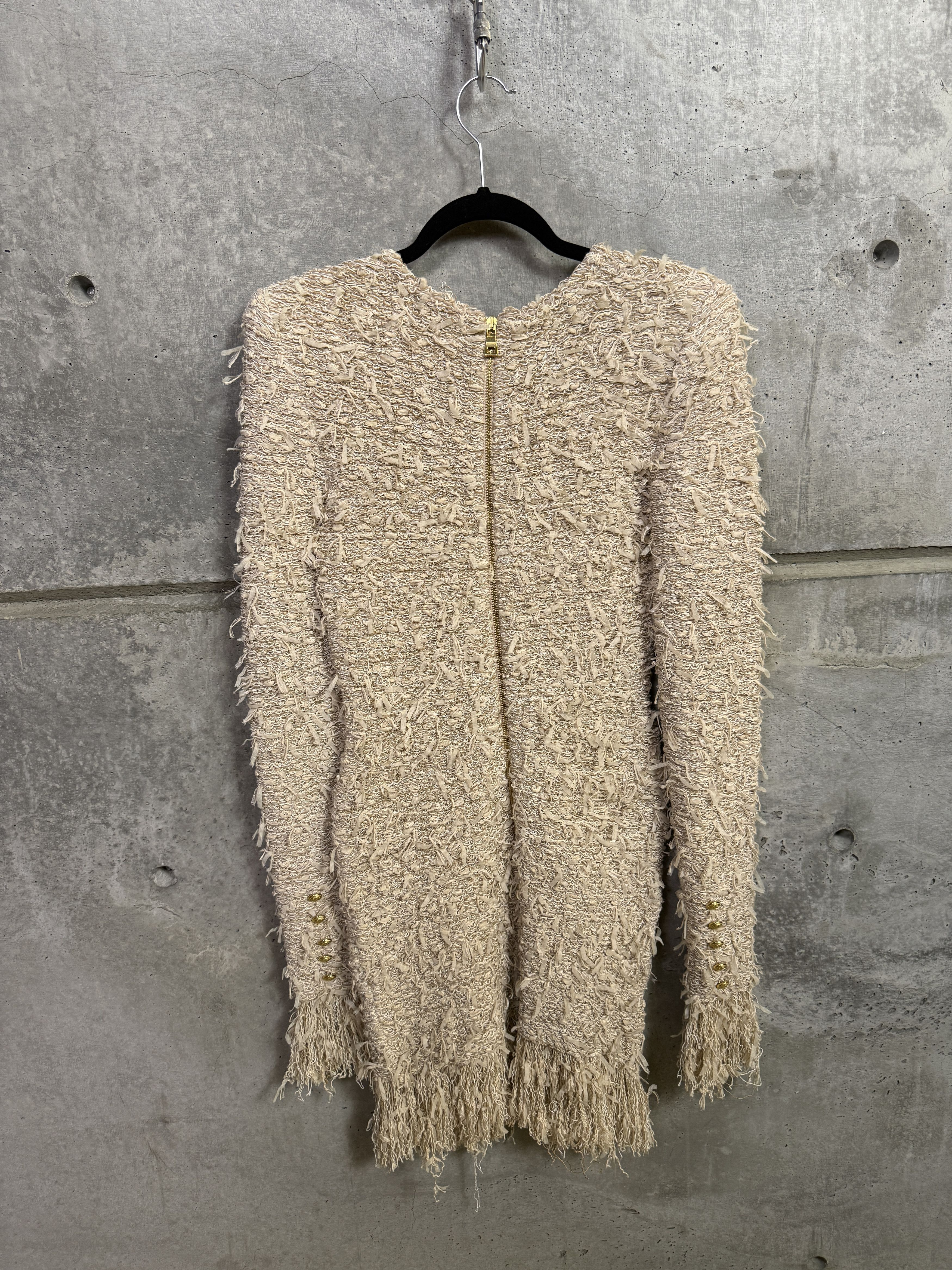 Balmain Balmain Fringed Boucle Mini Dress Size XS / US 0-2 / IT 36-38 - 2 Thumbnail
