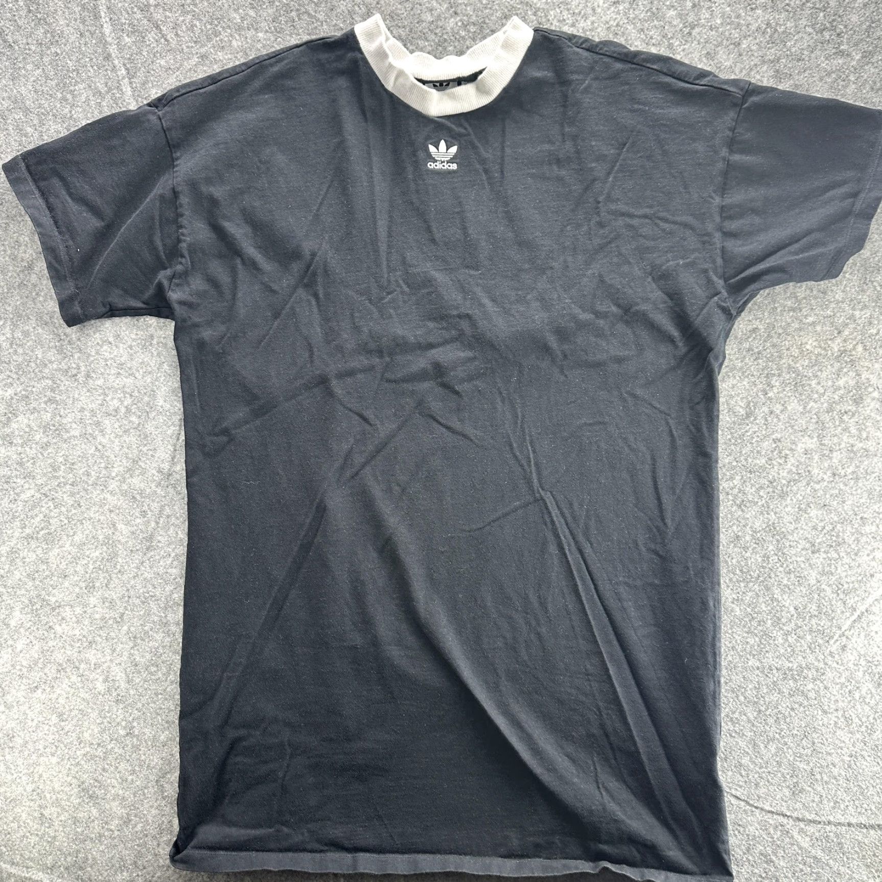 Adidas VINTAGE Adidas Ringer Shirt Men's XL Black White Trefoil Graphic Athletic Casual Size US XL / EU 56 / 4 - 2 Thumbnail