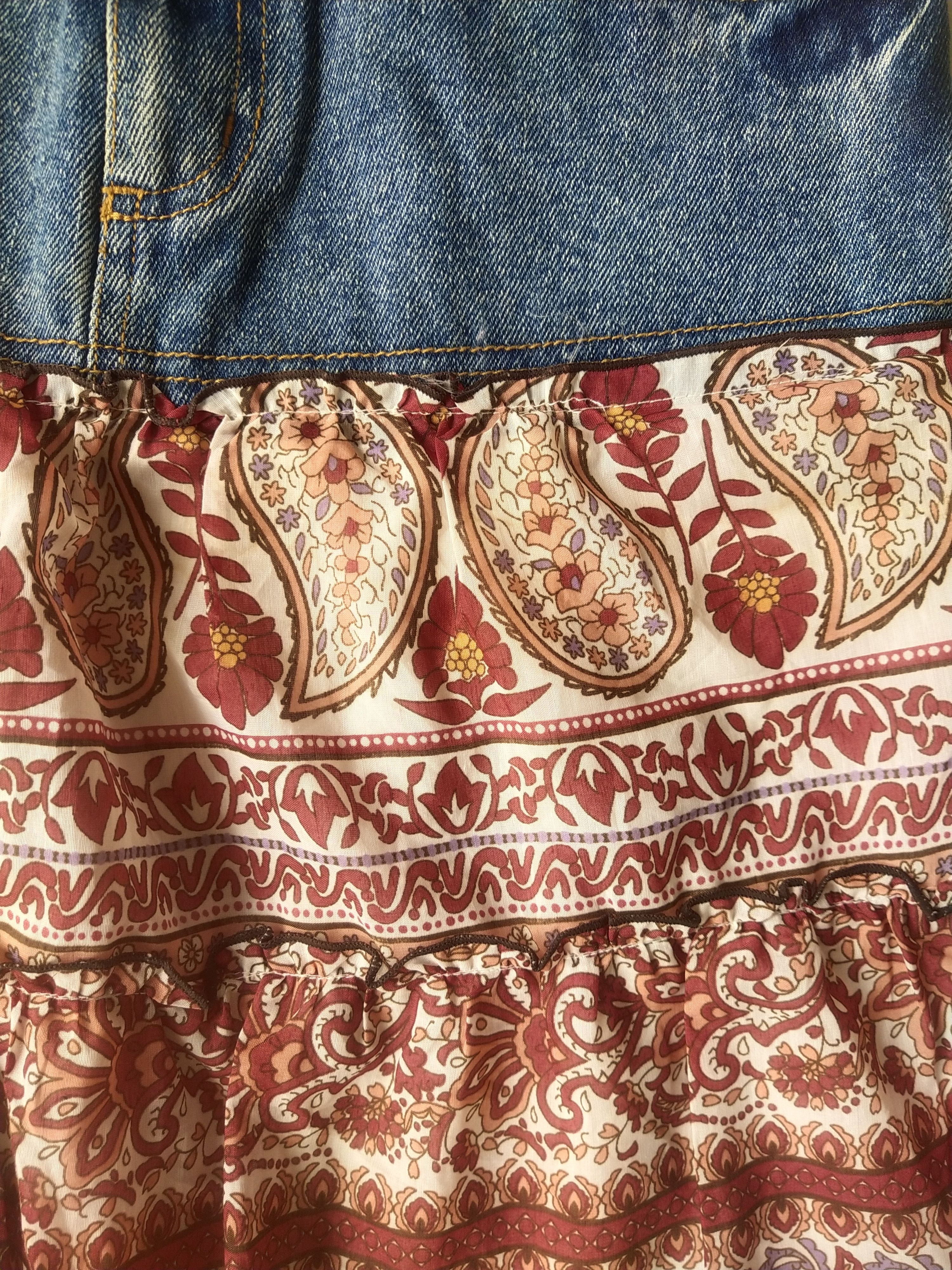 Hysteric Glamour C.O.L.Z.A. Boho Paisley Denim Mini Skirt Y2K Japanese Brand Size 30" / US 8 / IT 44 - 3 Thumbnail