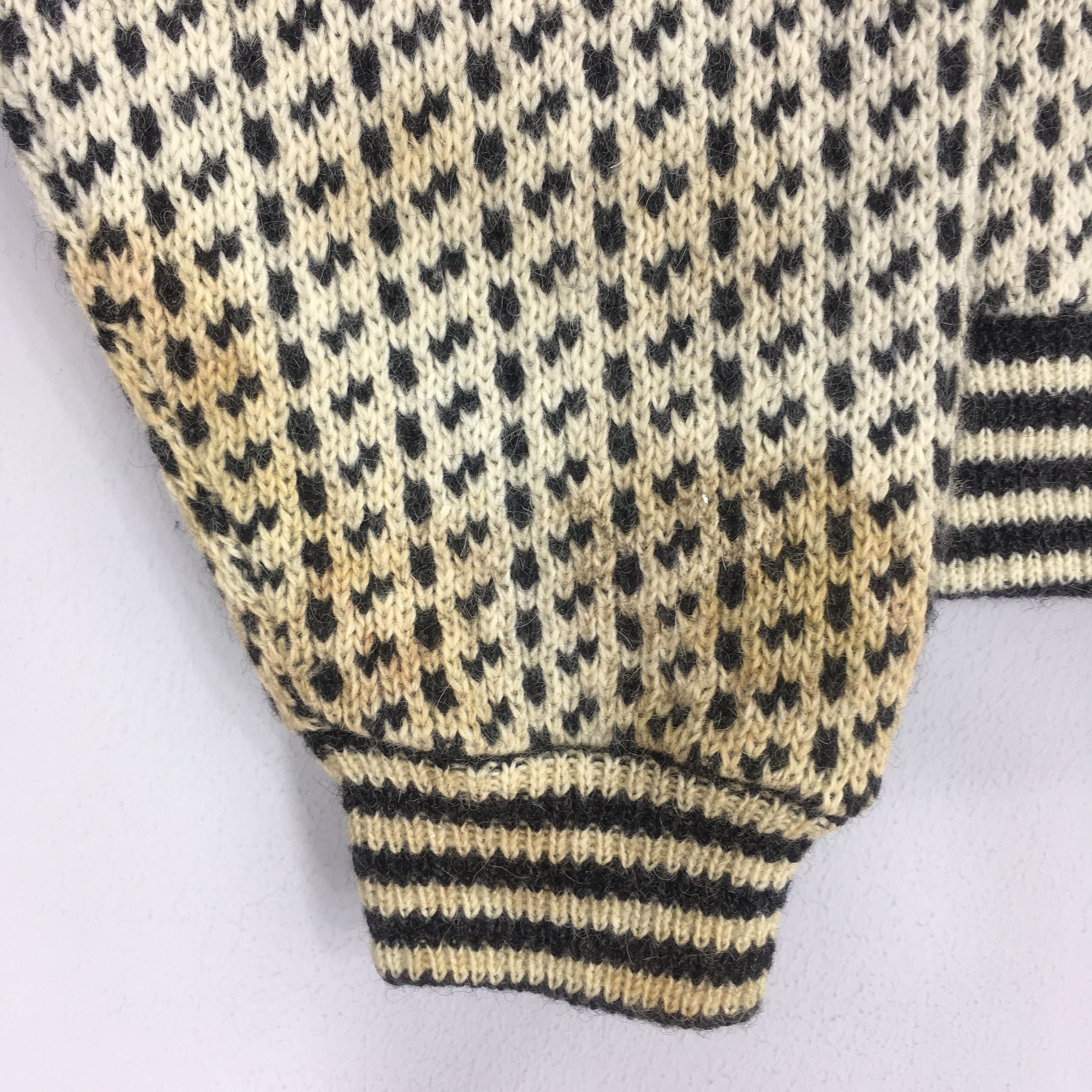 L.L. Bean Vintage 90's LL Bean Usa White Black Wool Sweatshirt - 604 Size US L / EU 52-54 / 3 - 6 Thumbnail
