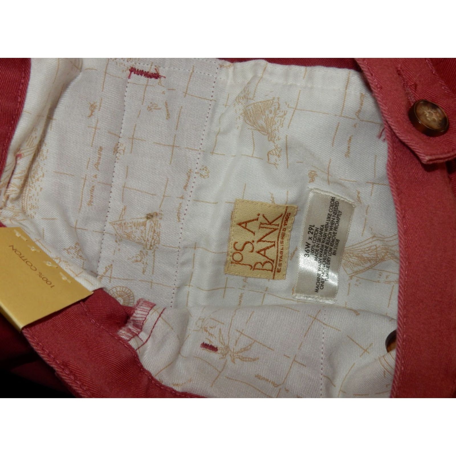 Jos. A. Bank VINTAGE Jos A. Bank Men's Chino Pants Size 36x29 Regular Cotton Pink Men's Size US 36 / EU 52 - 4 Thumbnail