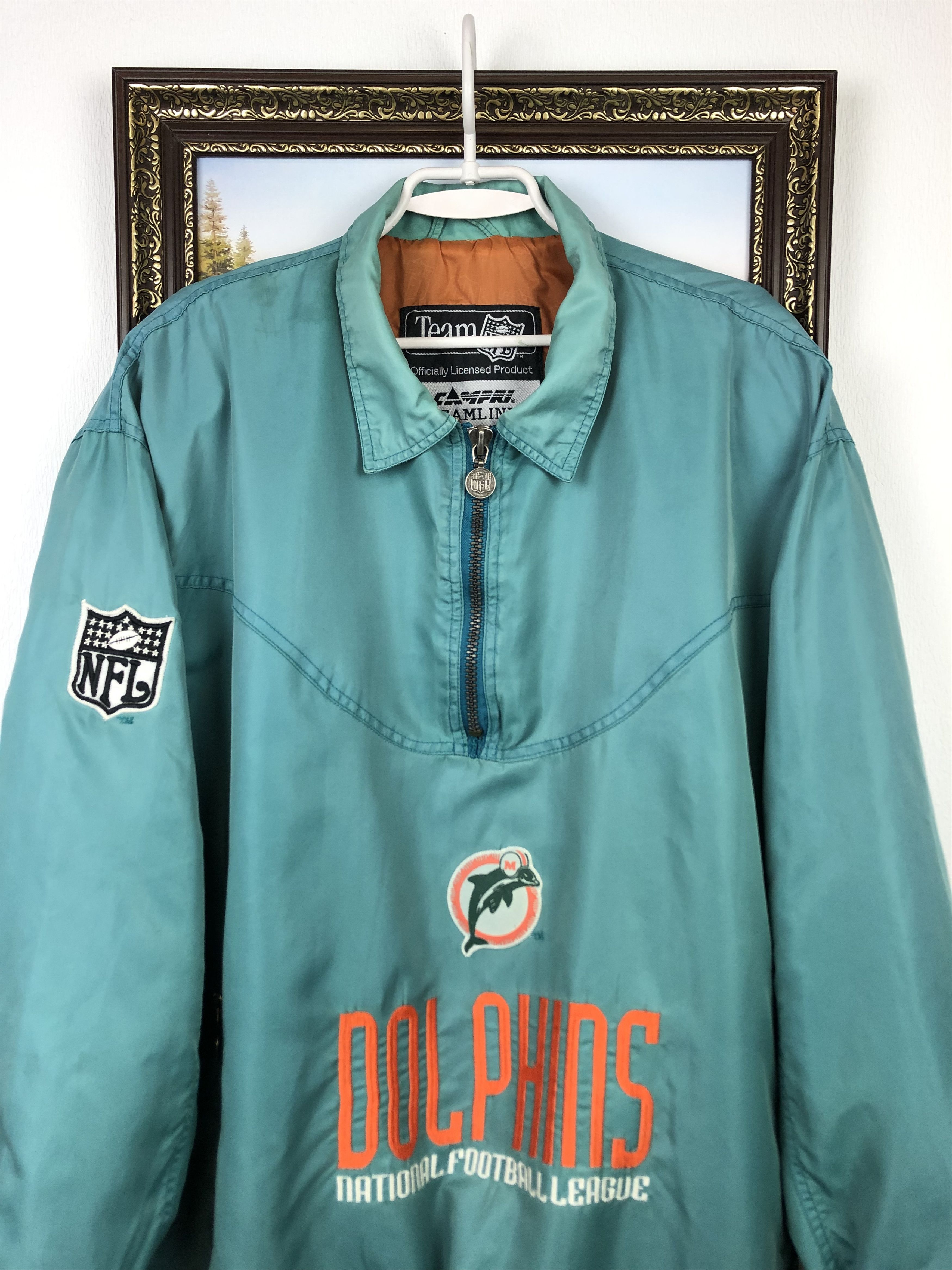 NFL Vintage 90's Miami Dolphins NFL Jacket Mens Bomber Size L Size US L / EU 52-54 / 3 - 2 Thumbnail