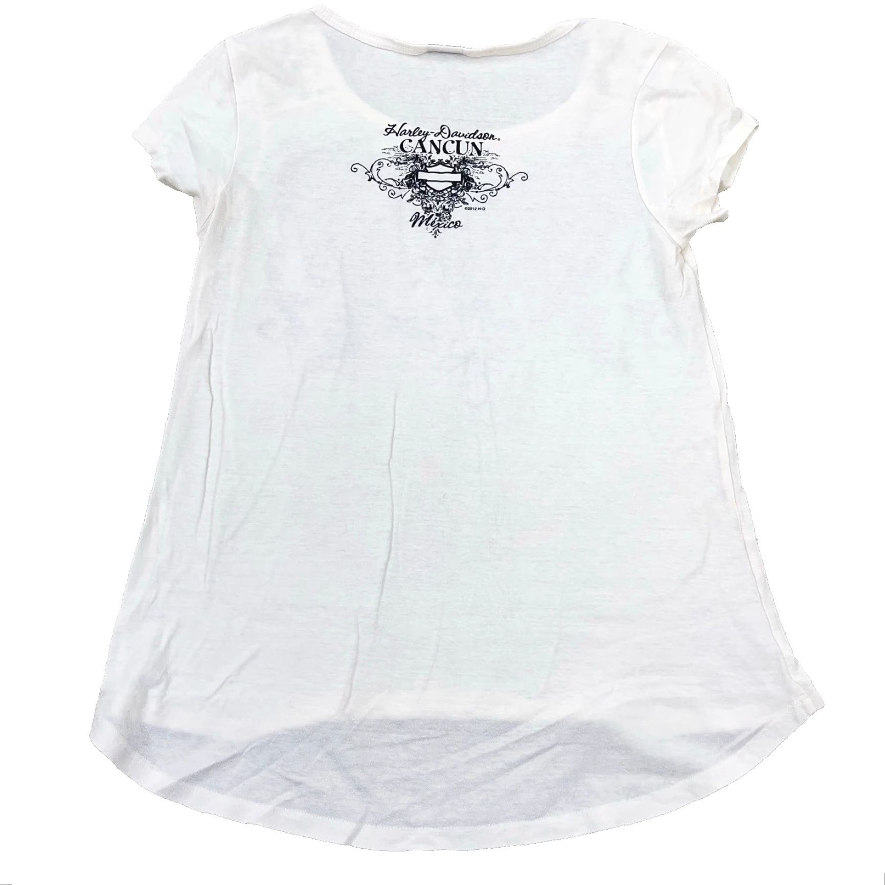 Harley Davidson Harley-Davidson Shirt Women Medium White Graphic Print Logo All Over Wings Womens Size M / US 6-8 / IT 42-44 - 2 Thumbnail
