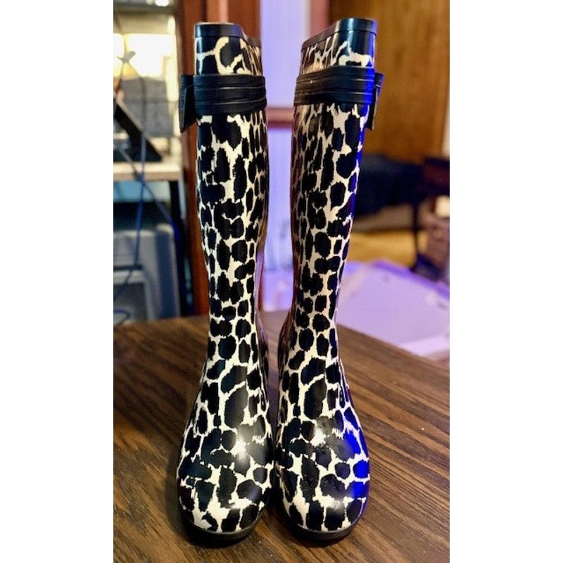 Kate Spade Kate Spade Leopard Print Rain Boots Knee High Bow Detail Size US 10 / IT 40 - 3 Thumbnail