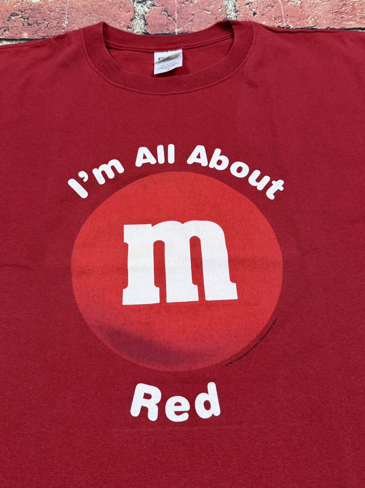 Anvil Vintage Mars M&M Candy T Shirt All About Red Chocolate Y2K Size US L / EU 52-54 / 3 - 3 Thumbnail