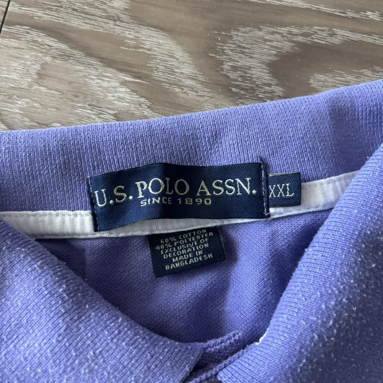 U.S. Polo Assn. Crazy Vintage Y2K/2000s Light Purple U.S. Polo Assn. Chief Keef Style Polo Shirt! Size 2XL Size US XXL / EU 58 / 5 - 4 Thumbnail