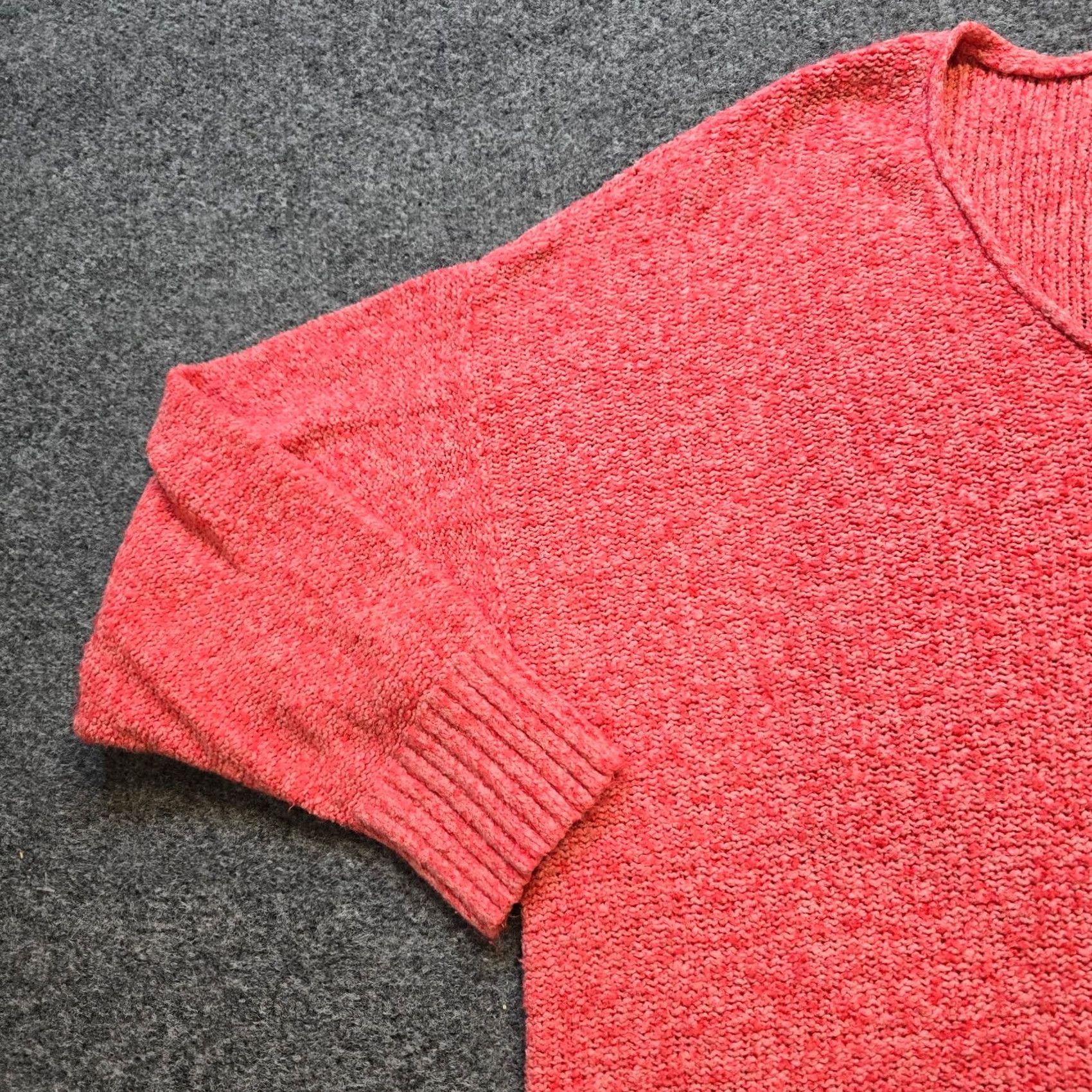 J. Jill J. Jill Sweater Top Womens L Orange Pink V-Neck Long Sleeve Stretch Casual Pullover Knit Shirt Women Size L / US 10 / IT 46 - 4 Thumbnail