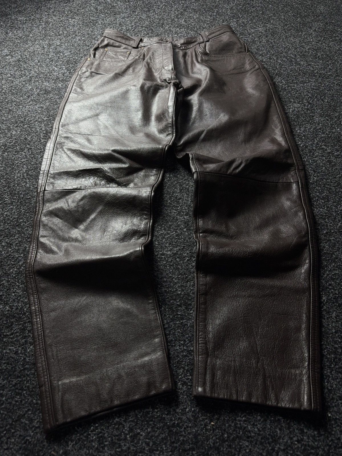 Leather Y2K Vintage Leather Pants Opium Style Alt Biker USA Rare Size US 33 - 1 Thumbnail