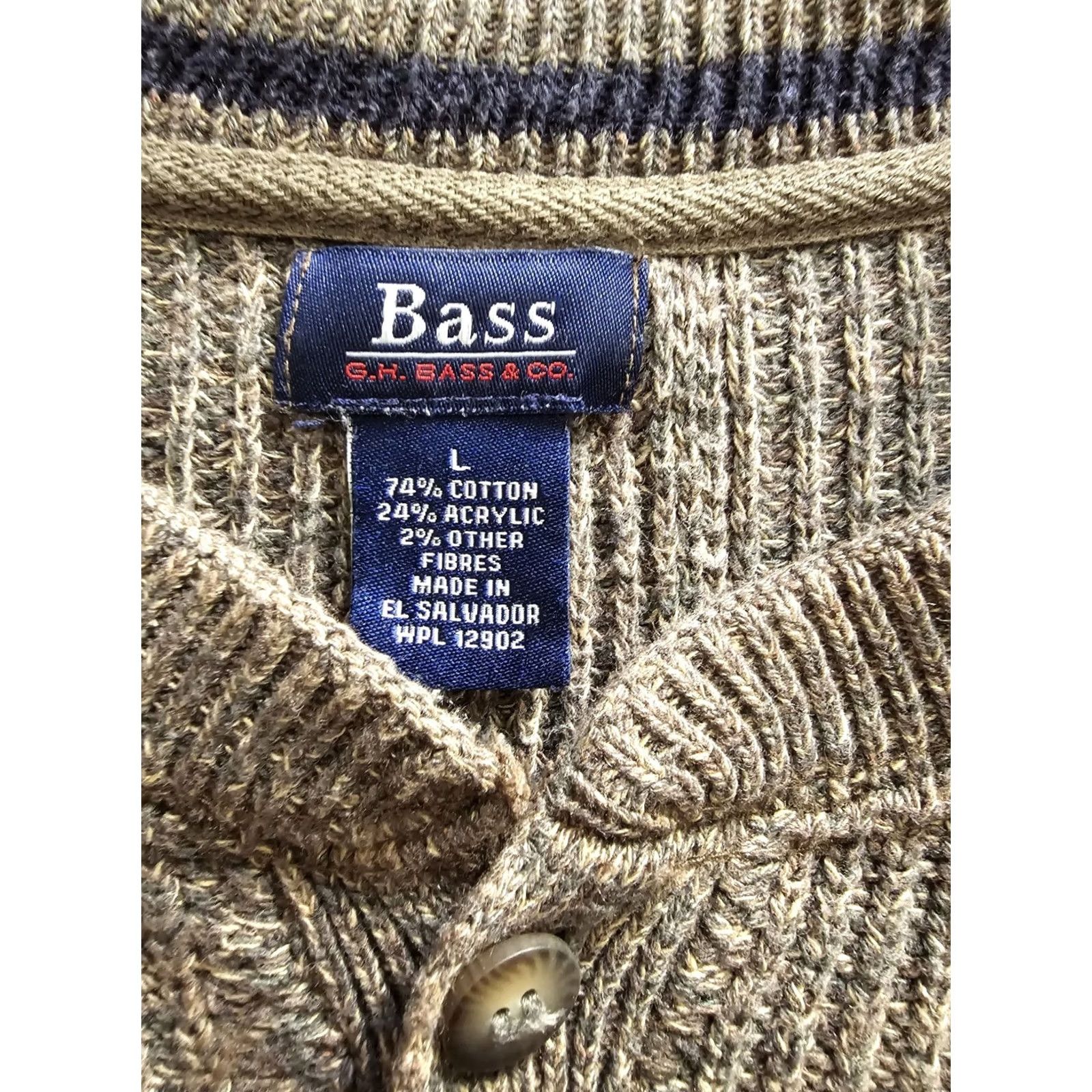 Olive VINTAGE GH Bass & Co Sweater Mens Large Olive Green Long Sleeve Grunge 90s Size US L / EU 52-54 / 3 - 3 Thumbnail