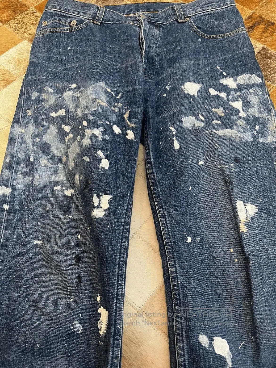 Helmut Lang Sz 33 Helmut Lang Splash Painting Classic Denim. Size US 33 - 2 Thumbnail