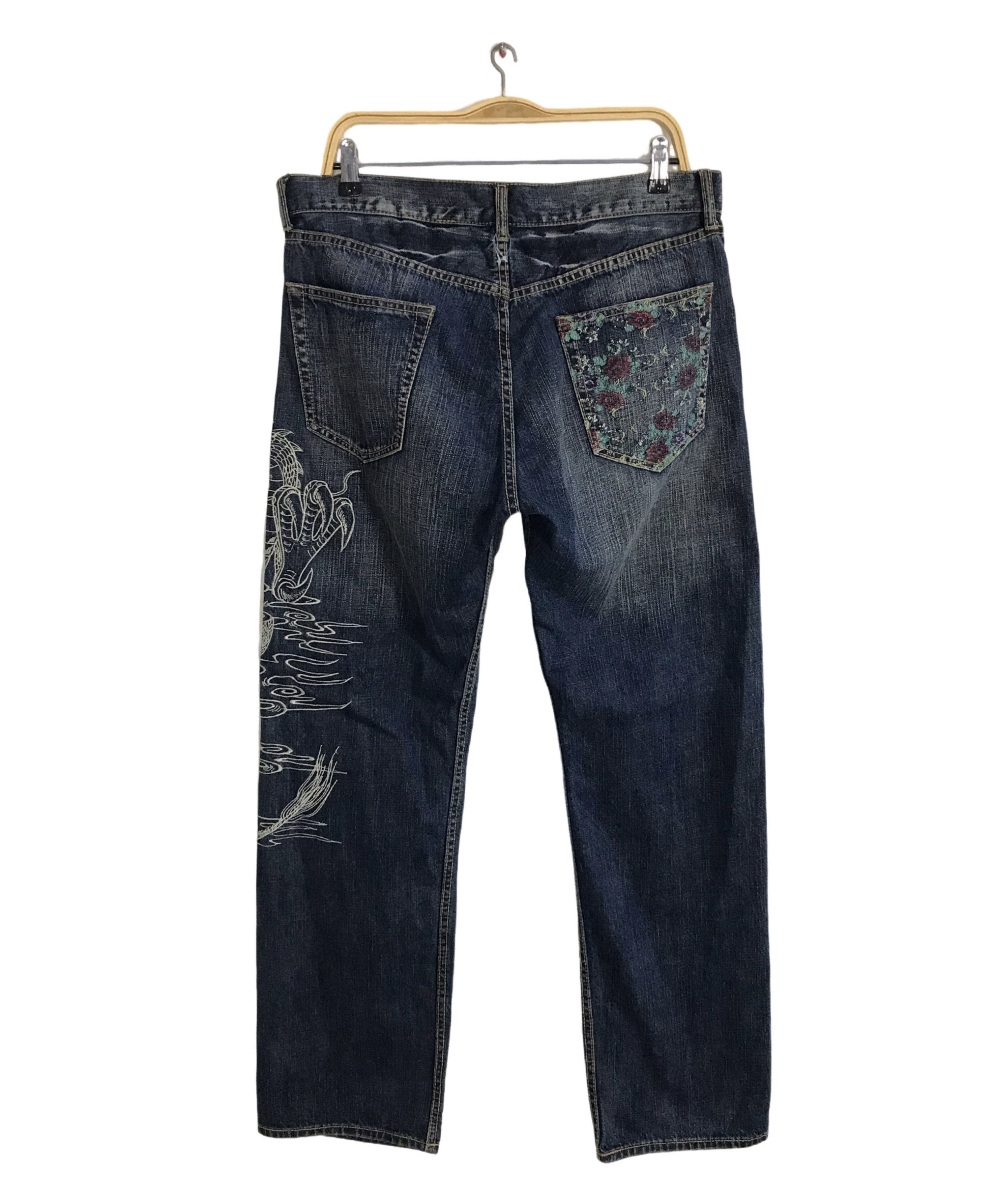 Japanese Brand Vintage Japanese Brand Embroidery Dragon Zipper Jeans Size US 34 / EU 50 - 2 Thumbnail