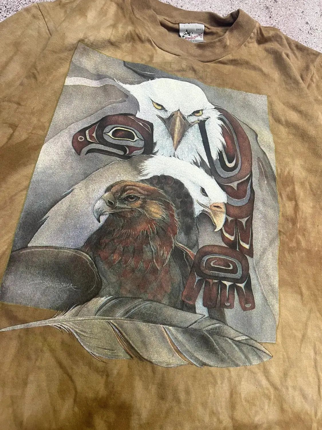 Vintage Vintage Harlequin Bald Eagle T-Shirt Tie Dye Small USA Made Size US S / EU 44-46 / 1 - 2 Thumbnail