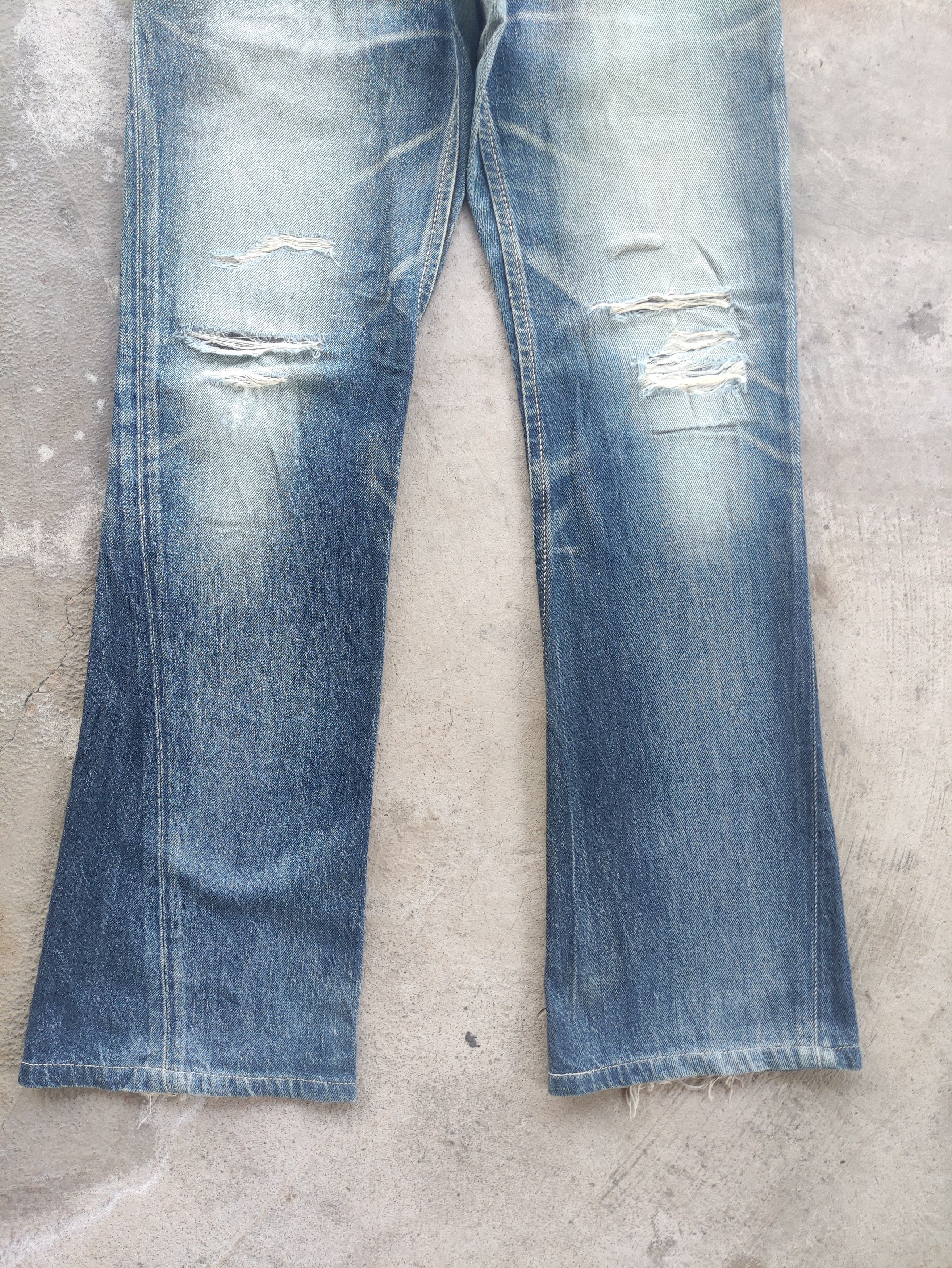 Vintage Edwin Japan Flare Distressed Faded Denim