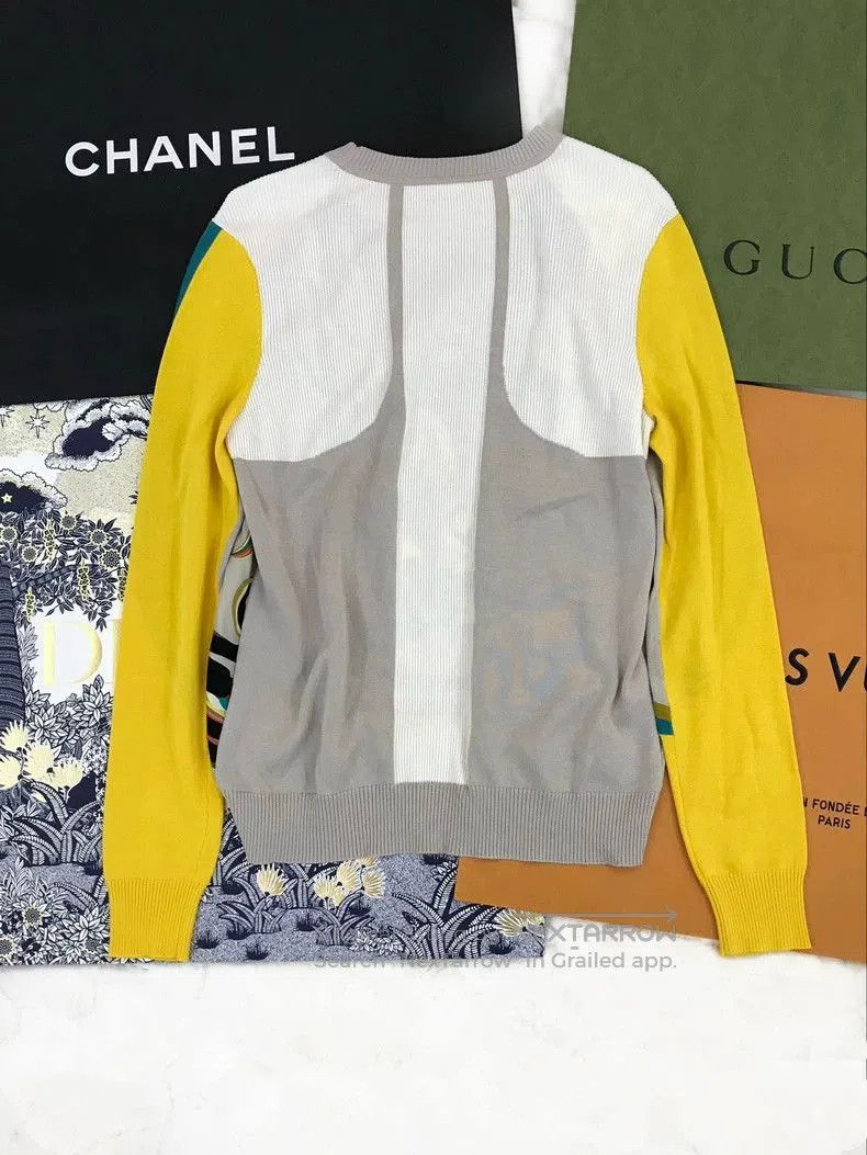 Hermes Hermes Yellow Knit Twillaine Sweater. Size US S / EU 44-46 / 1 - 2 Thumbnail