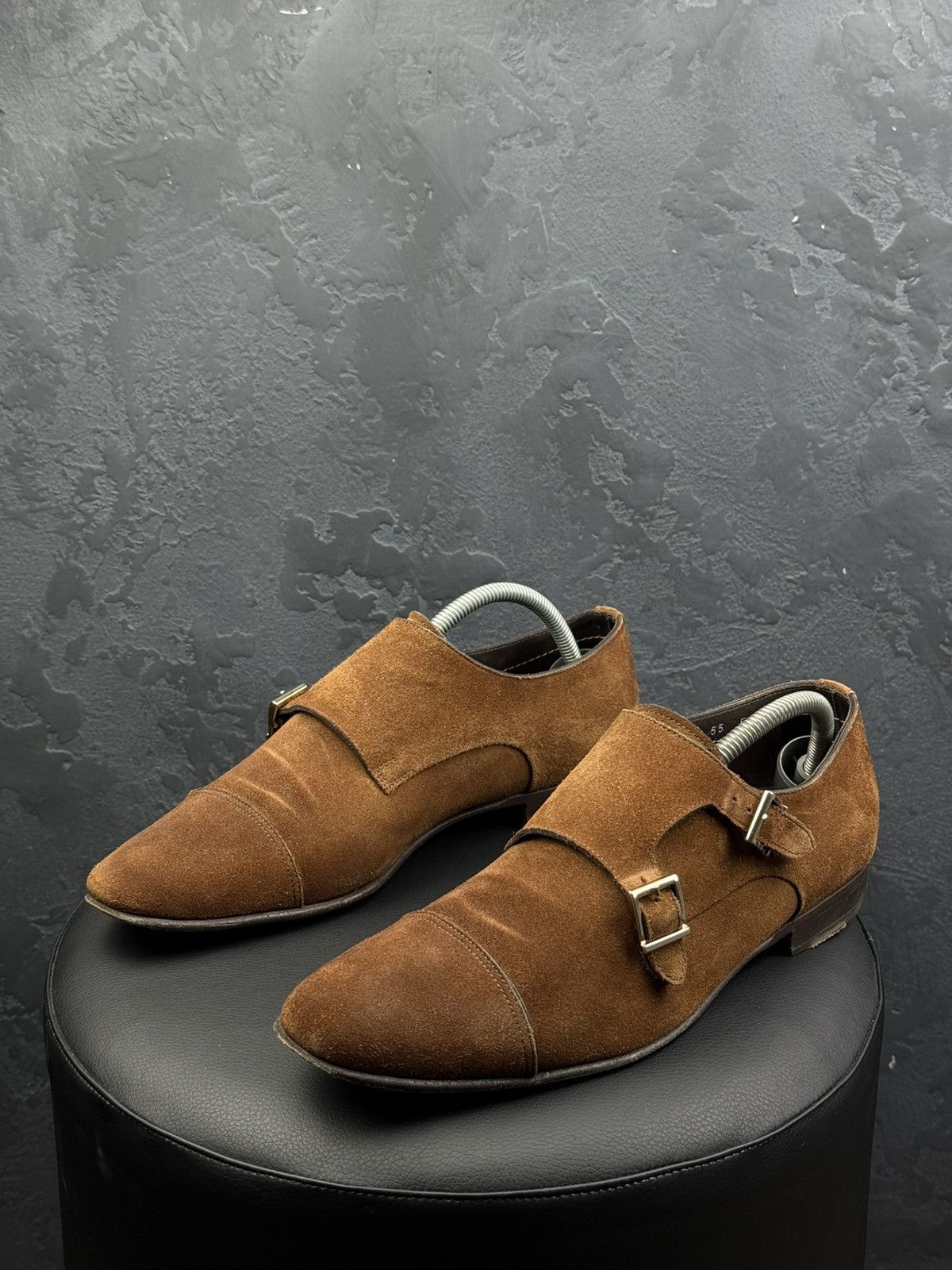 Santoni SANTONI Suede Monk Double Monk Strap Loafer Mens Size 8 Size US 8 / EU 41 - 1 Thumbnail