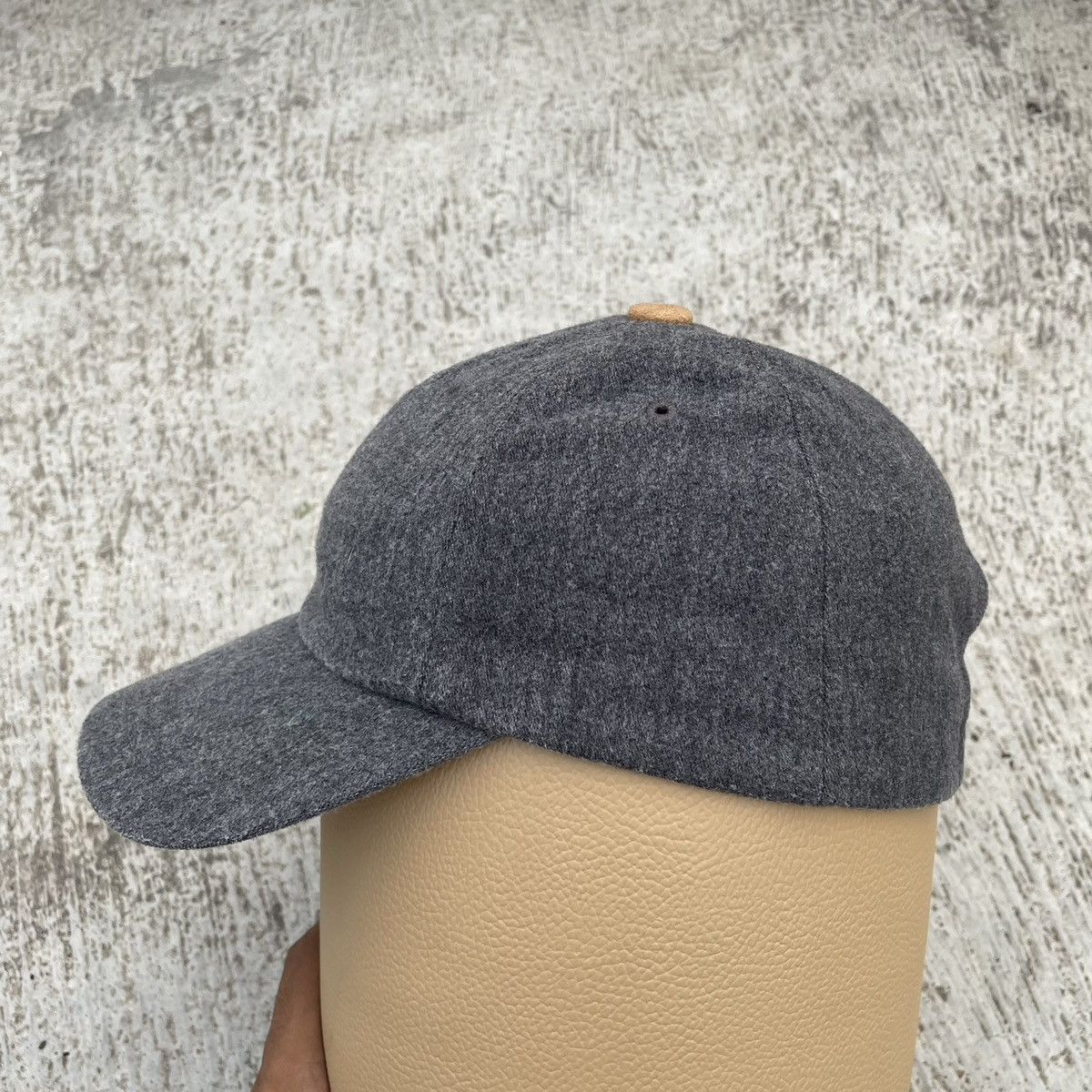 Japanese Brand Blank gray unique fabric hat with brown under visor Size ONE SIZE - 2 Thumbnail
