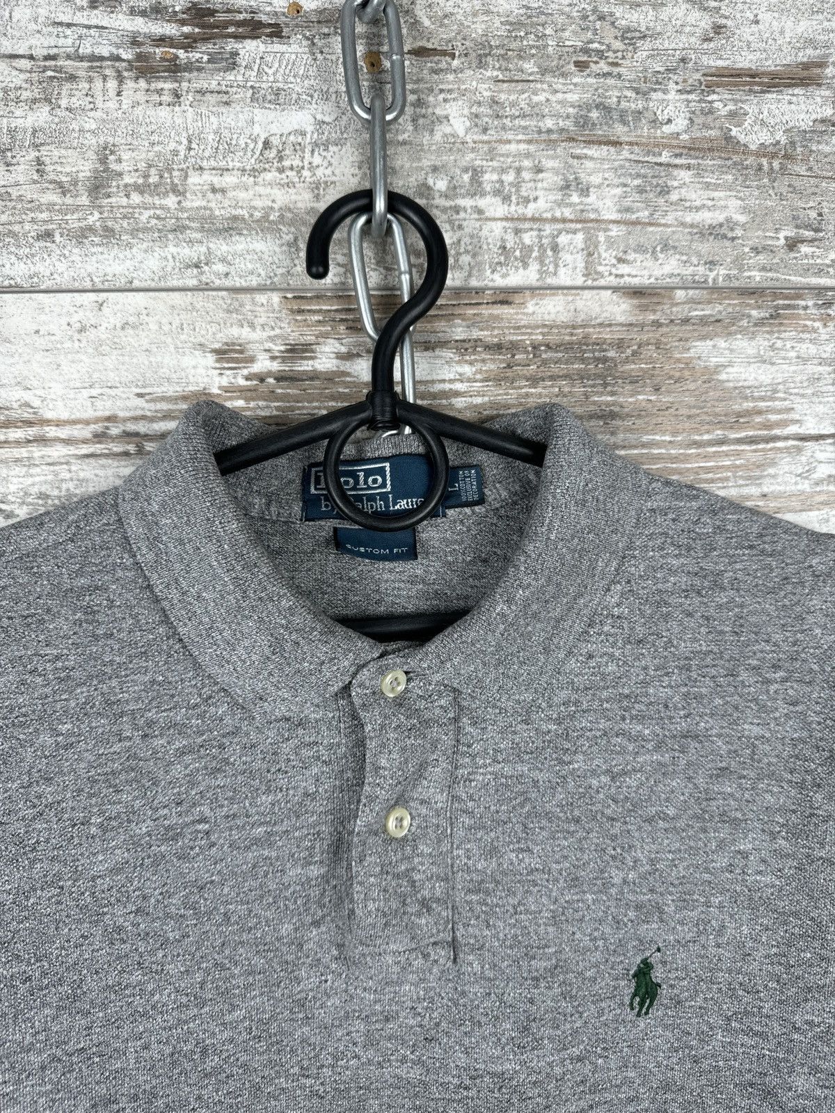 Polo Ralph Lauren × Vintage Mens Vintage Polo Ralph Lauren polos luxury grey T-shirt Size US L / EU 52-54 / 3 - 4 Thumbnail