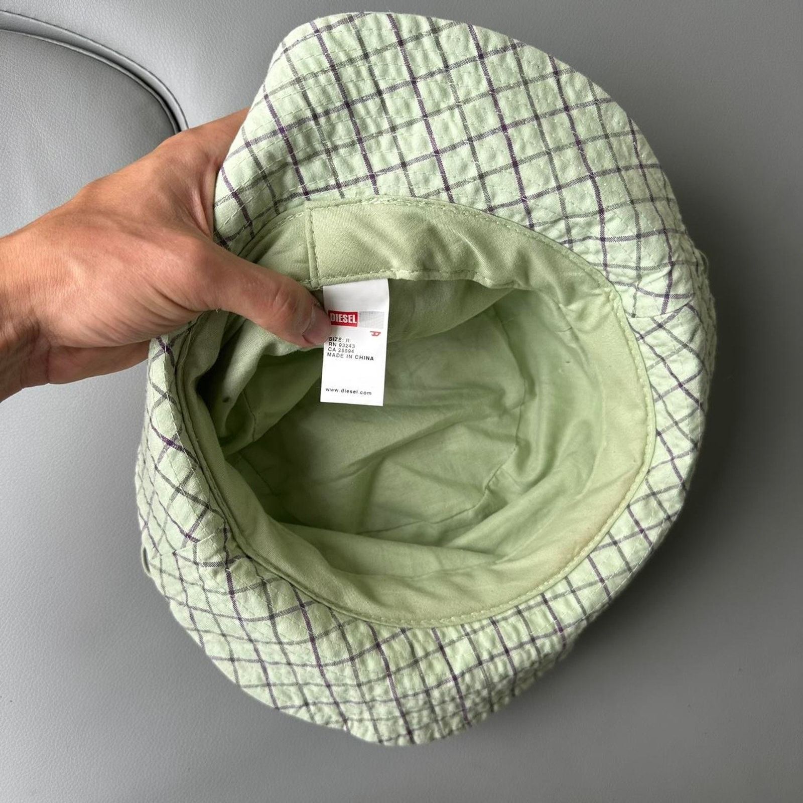 Diesel Rare Y2K FC Diesel Sporty Plaid Green Purple Bucket Hat Cap Size ONE SIZE - 4 Thumbnail