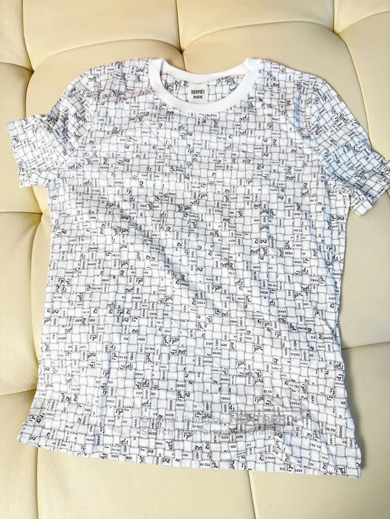 Hermes Hermes Pure Cotton White Carriage Pattern Small Checkered Size XS / US 0-2 / IT 36-38 - 1 Thumbnail