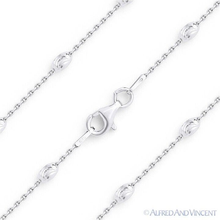 Other 3mm Oval Moon-Cut Bead & Anchor Link Chain Bracelet Size ONE SIZE - 1 Thumbnail