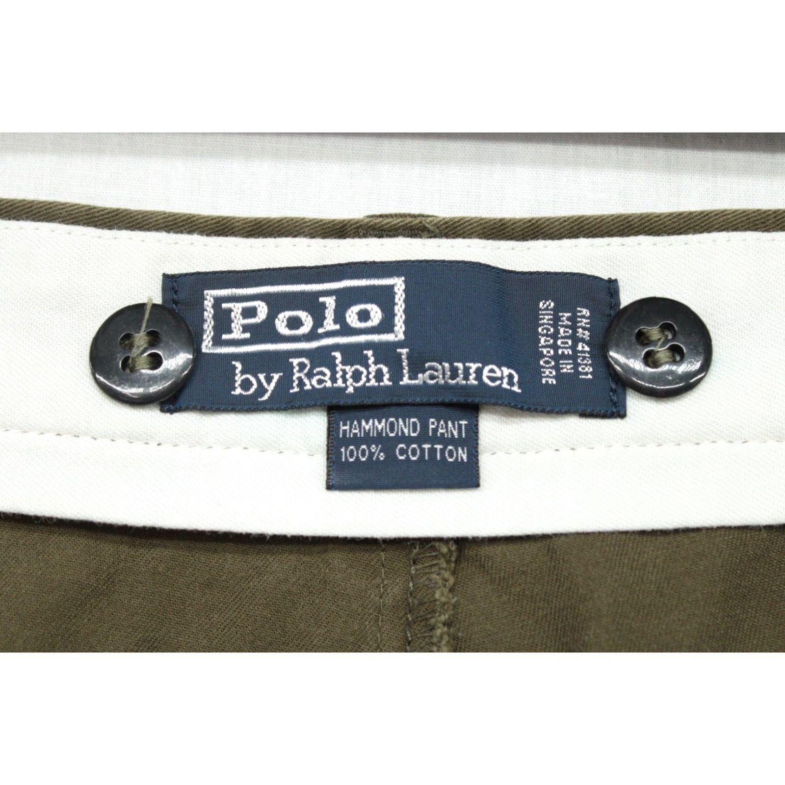Polo Ralph Lauren VINTAGE Polo Ralph Lauren Chino Pants Mens 36 Olive Green Cuffed Preppy 90s Size US M / EU 48-50 / 2 - 7 Thumbnail