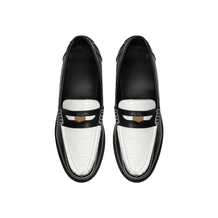 Simple Shoes Mens Combi Croco Loafer Black / White Size US 10 / EU 43 - 4 Thumbnail