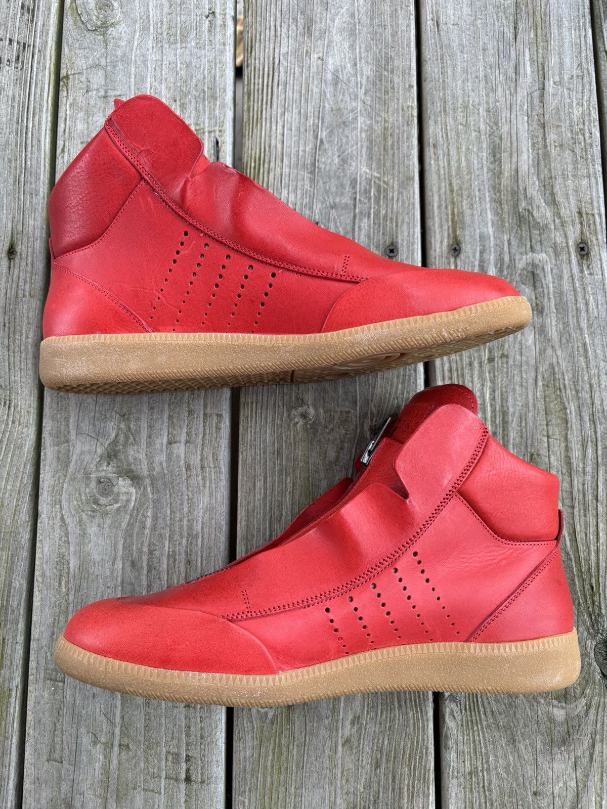 Maison Margiela Maison Margiela Circuit High Red Leather BRAND NEW Size US 13 / EU 46 - 3 Thumbnail