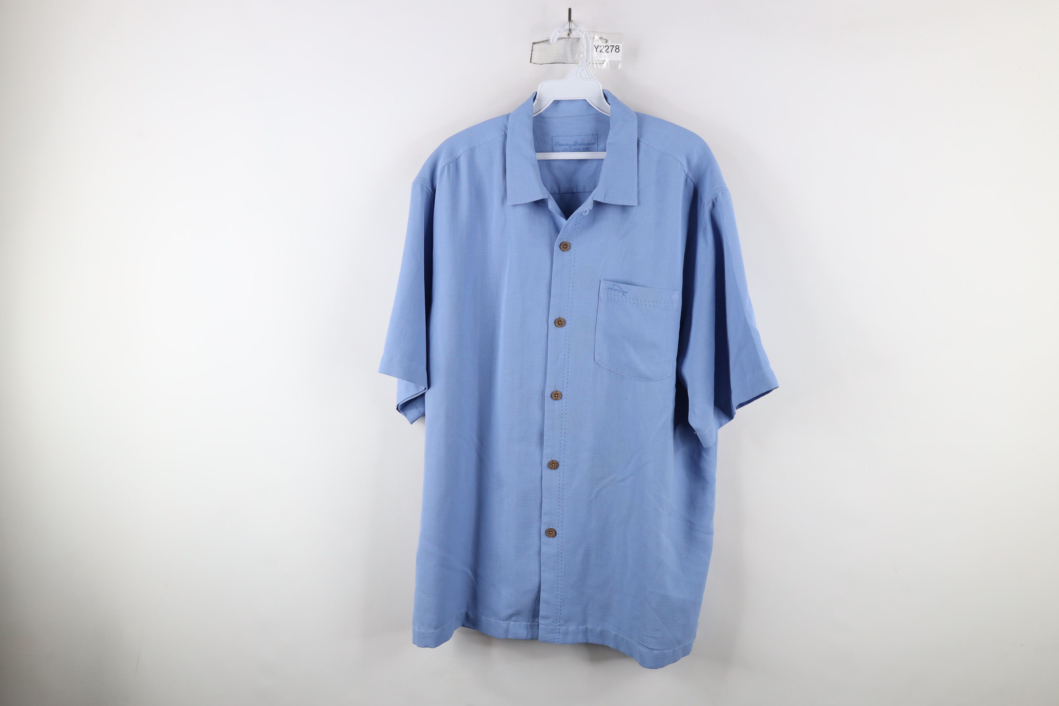Tommy Bahama × Vintage Vintage Tommy Bahama Silk Blend Looped Collar Button Shirt Size US M / EU 48-50 / 2 - 1 Thumbnail