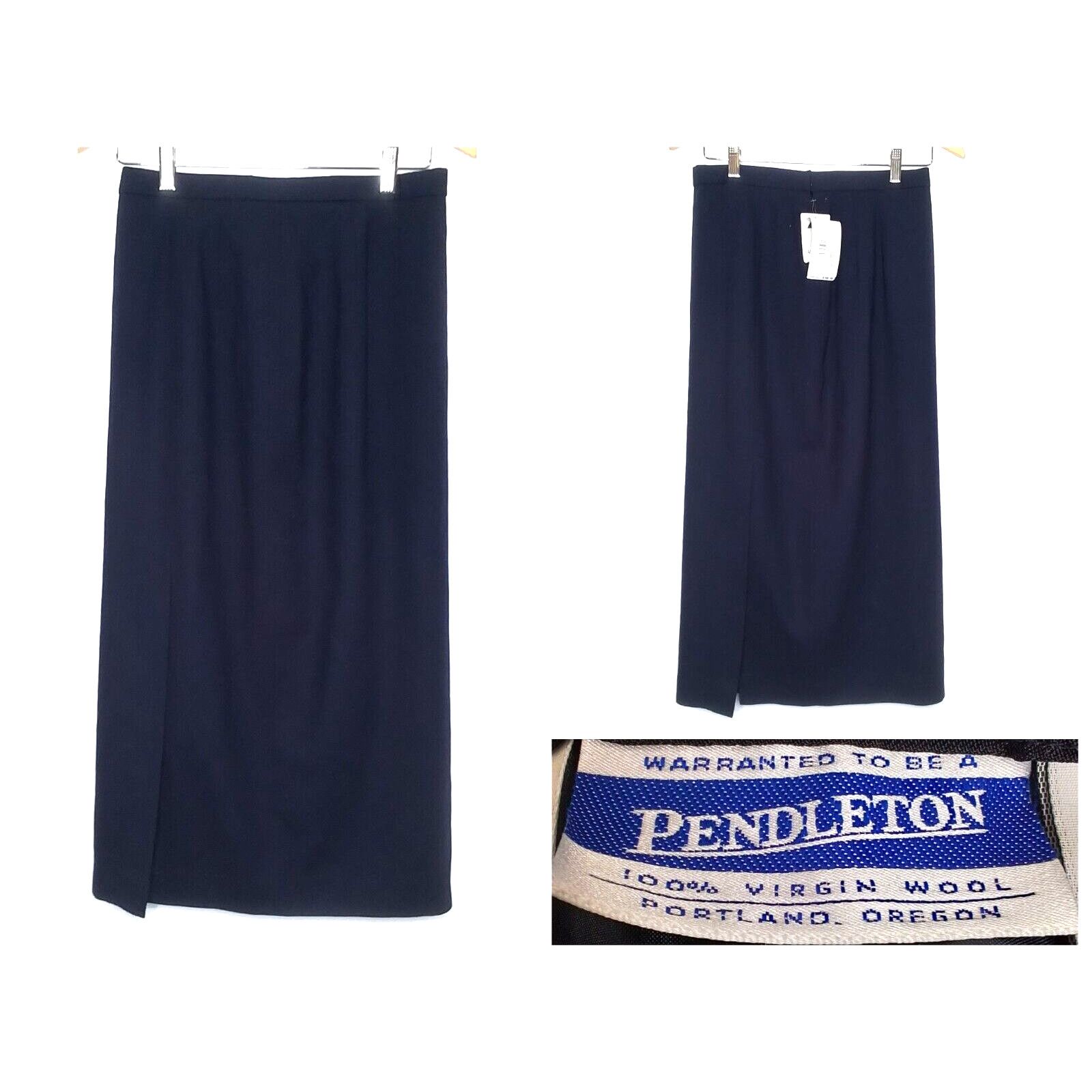 Pendleton Pendleton Wool Pencil Skirt Women's 10 Navy Blue VTG NWT Size 32" / US 10 / IT 46 - 1 Thumbnail