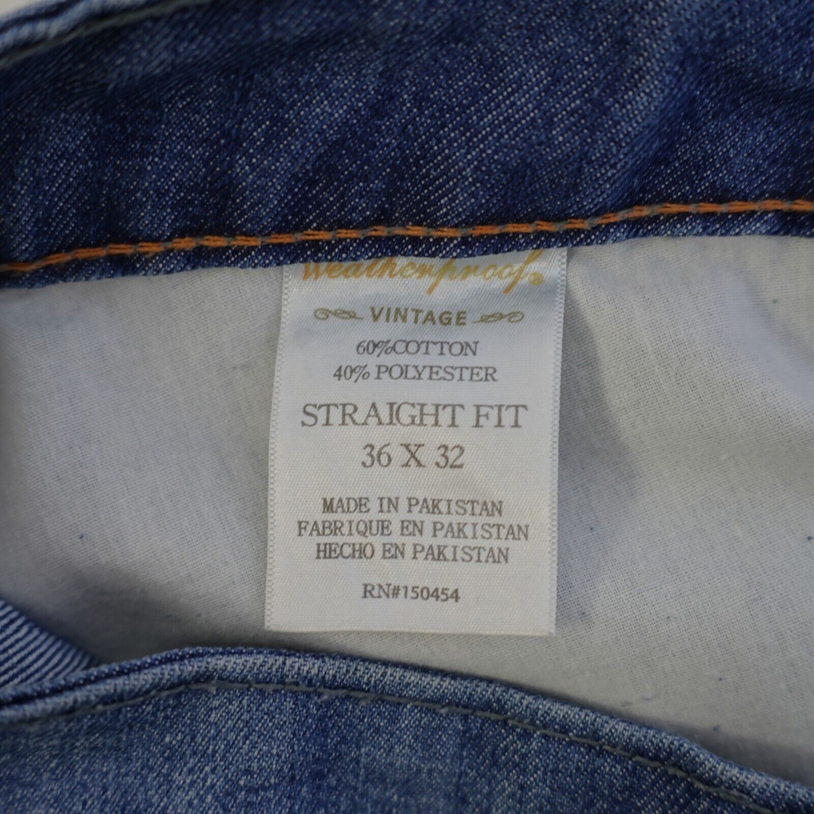 Weatherproof Weatherproof Vintage Staight Fit Stone Wash Denim Blue Jeans Size US 38 / EU 54 - 7 Thumbnail