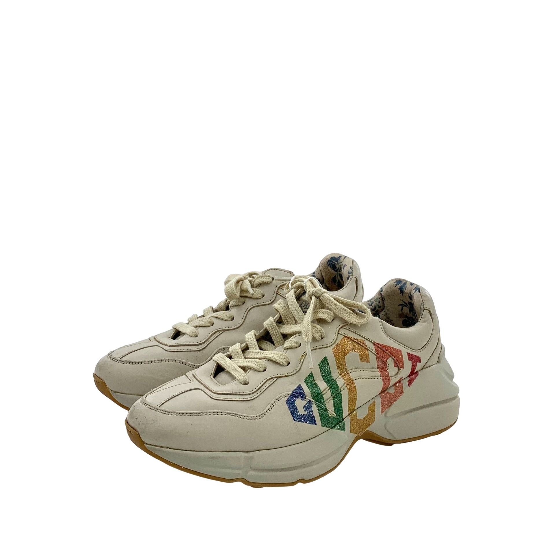 Gucci Gucci Rainbow Logo Rhyton Sneakers 36.5 Size US 6.5 / IT 36.5 - 1 Thumbnail