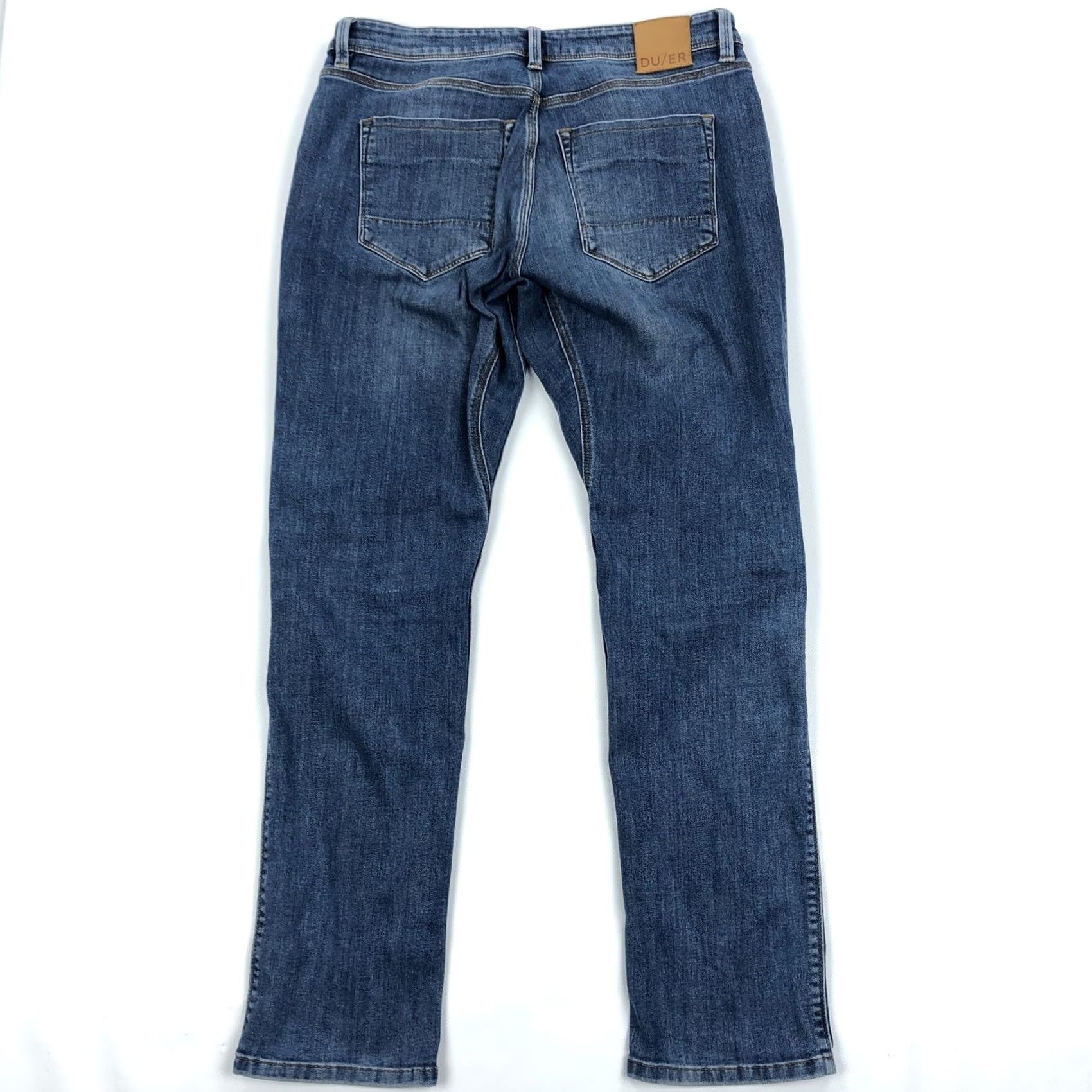 Denime DU/ER L2X Jeans Men 34x32 Blue Denim Stretch Relaxed Taper 5-Pocket Casual Modern W Mens Size US 34 / EU 50 - 3 Thumbnail