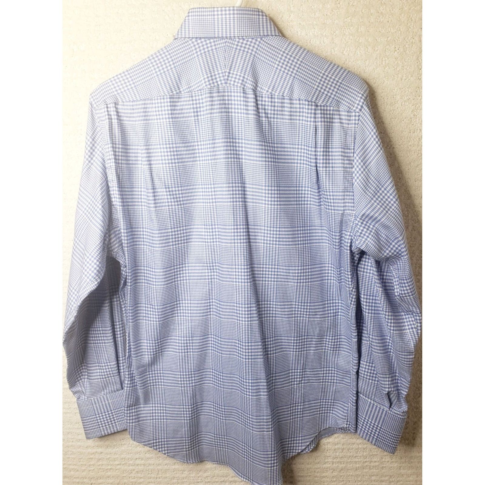 Neiman Marcus Neiman Marcus Shirt Mens 15 x 32/33 Light Blue White Plaid Trim Fit Long Sleeve Button Up 2Ply Dress Shirt Mens Shirts Size US M / EU 48-50 / 2 - 7 Thumbnail