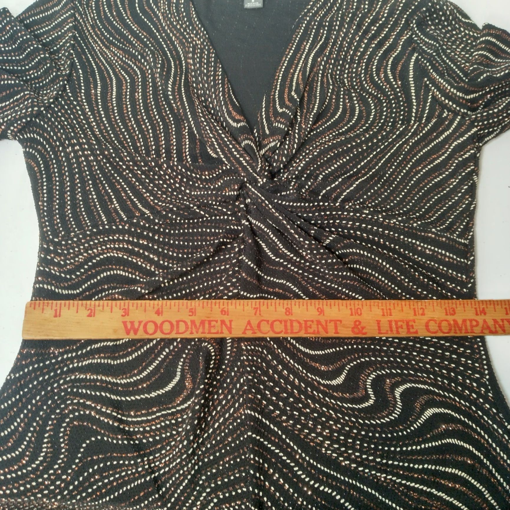 Vintage VINTAGE Dressbarn Collection Shirt Small Black Metallic Stretch Long Sleeve Shirt Womens Laser Size S / US 4 / IT 40 - 4 Thumbnail