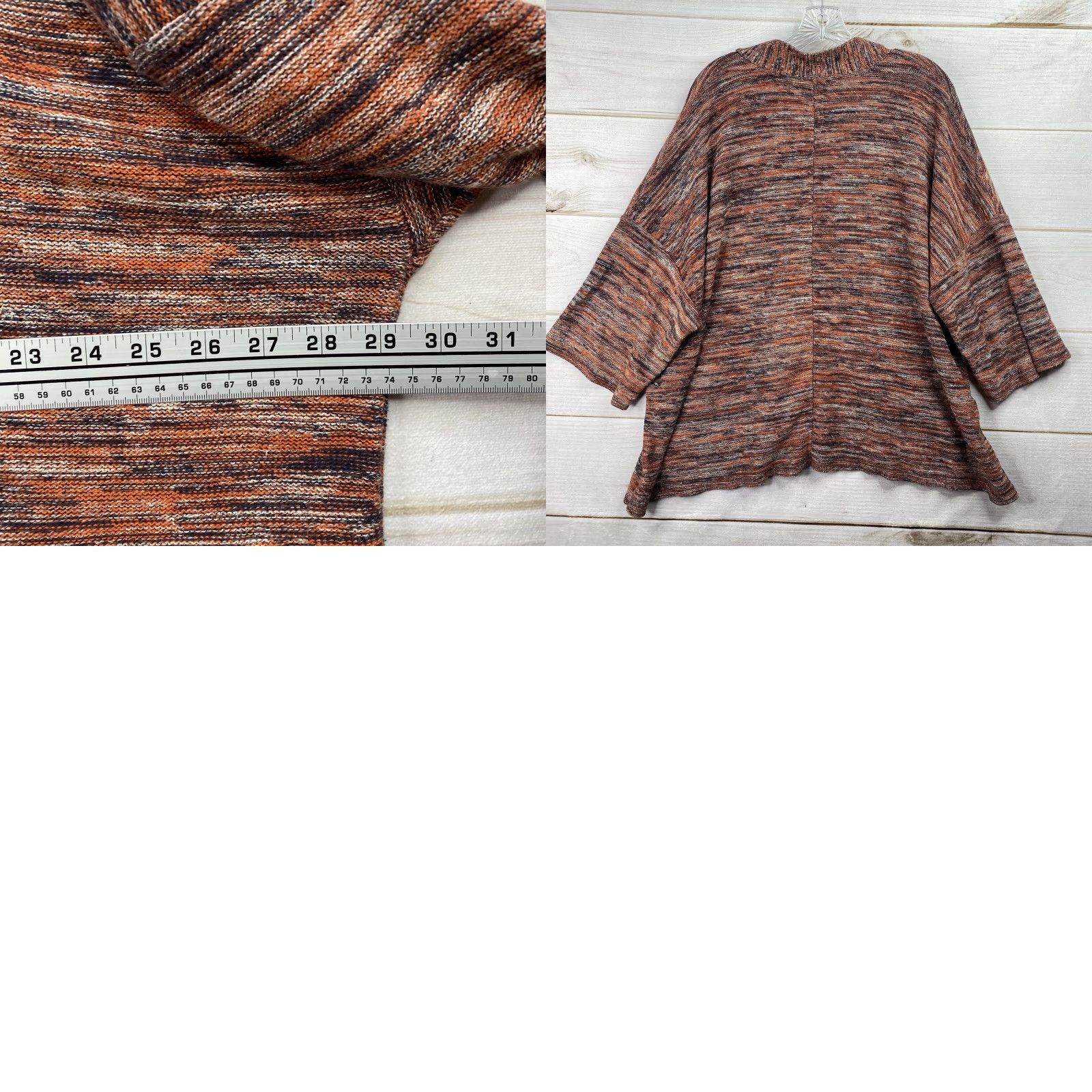 J. Jill J. Jill Sweater Womens XL Petite Multicolor Striped Knit V-Neck 3/4 Sleeve Pullover Collarless Hand Wash Fall Spring Womens Size XL / US 12-14 / IT 48-50 - 8 Thumbnail