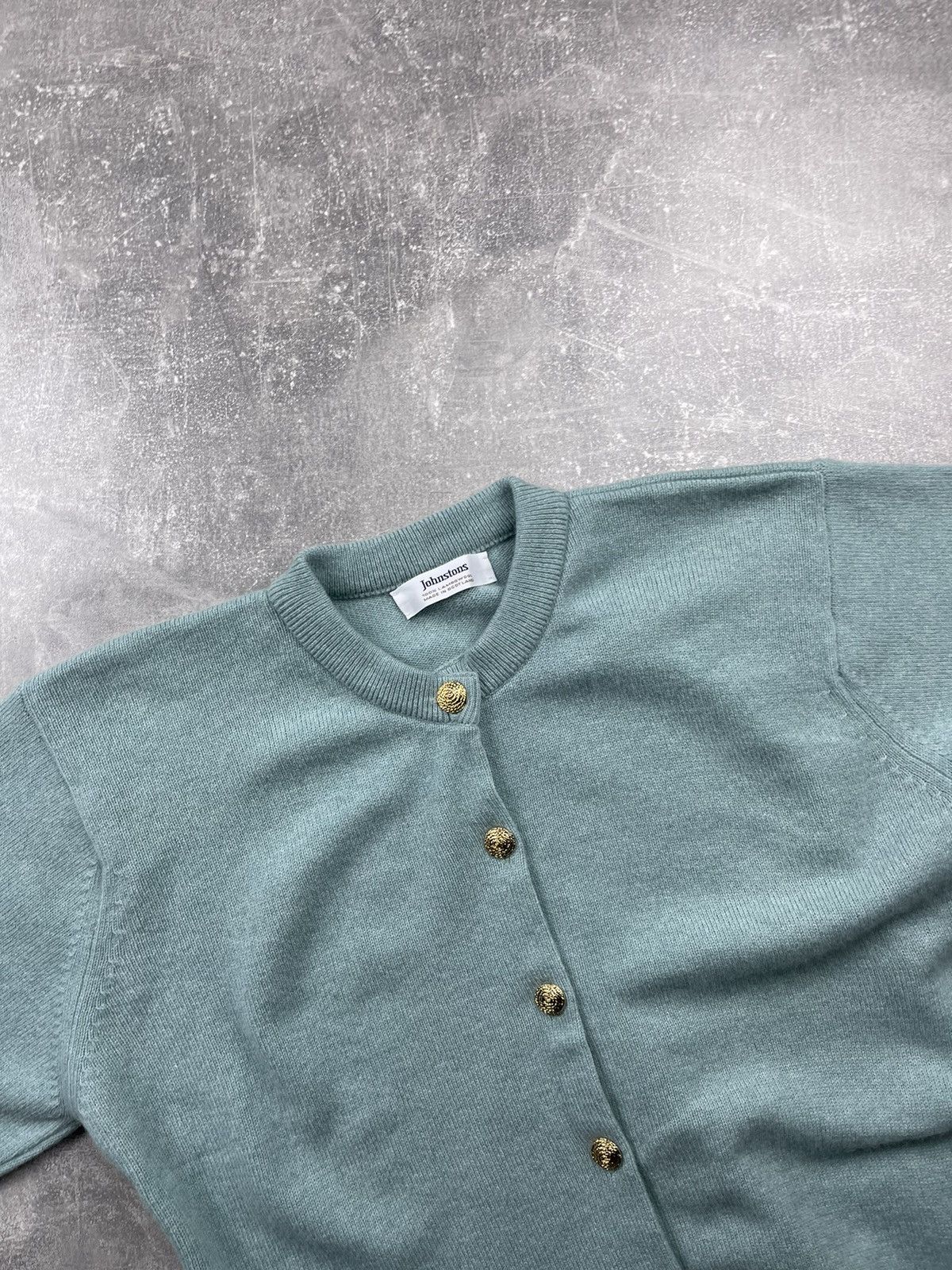 Johnstons Of Elgin Johnstons of Elgin Pure New Wool Mint Green Cardigan Size US M / EU 48-50 / 2 - 6 Thumbnail