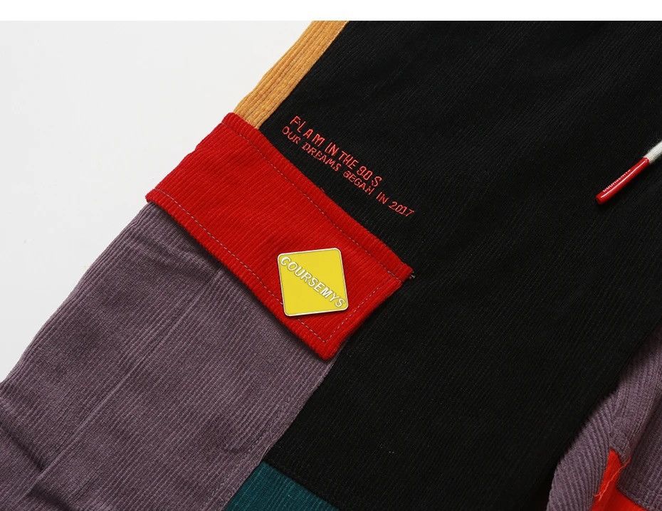 Japanese Brand Corduroy Casual Pants Men Colorful Harem Joggers Sweatpants Size US 33 - 8 Thumbnail