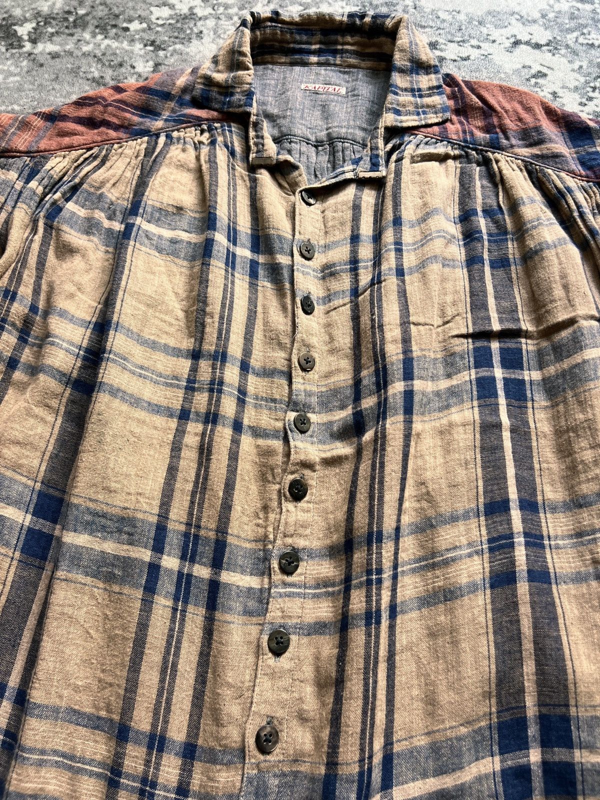 Kapital Kapital Checkered Poncho Button Up Shirt Size US S / EU 44-46 / 1 - 9 Thumbnail