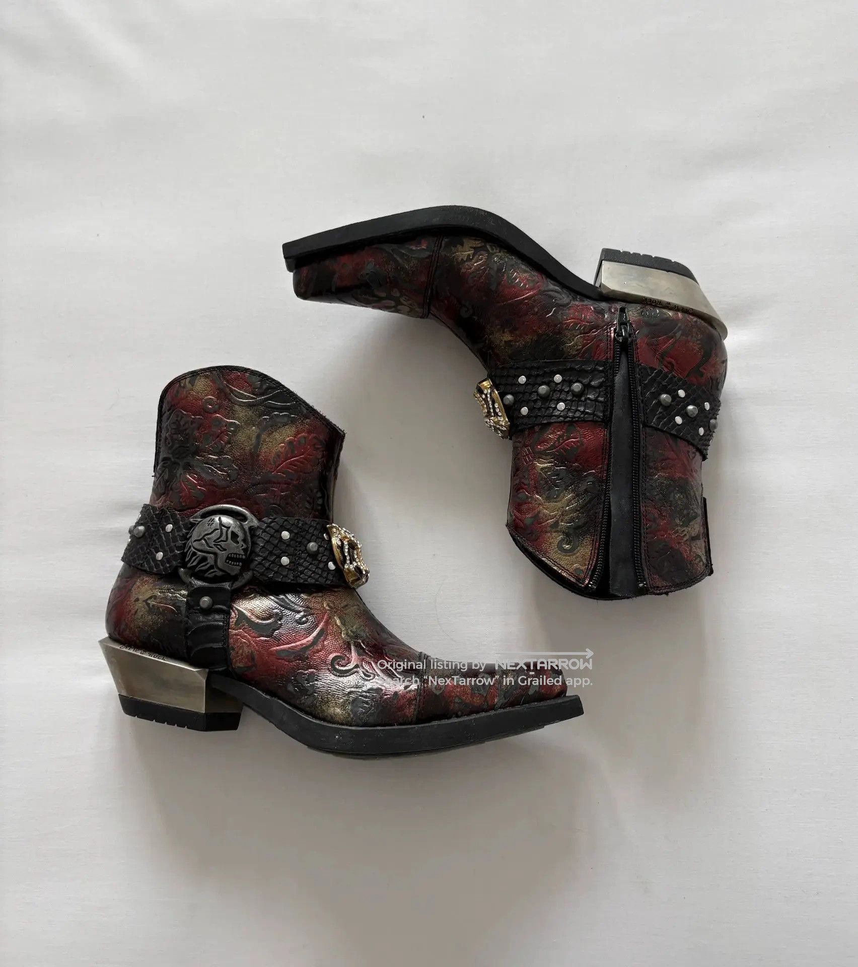 New Rock Metal Studded Pointed Toe Punk Boot 38 in Brown, Women's — image 3 of 6