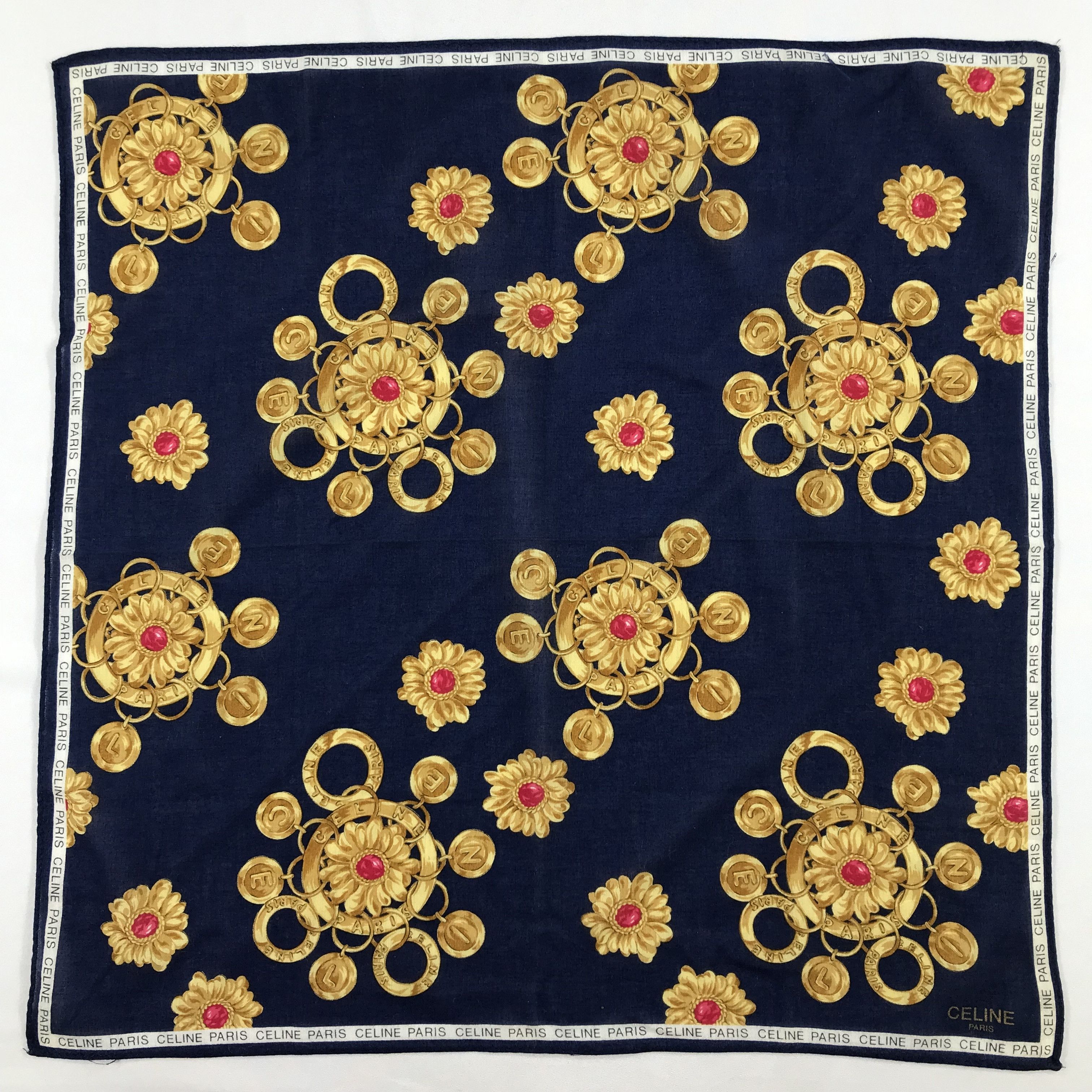Celine × Vintage Celine Bandana / Handkerchief / Neckerchief - S2379 Size ONE SIZE - 1 Thumbnail