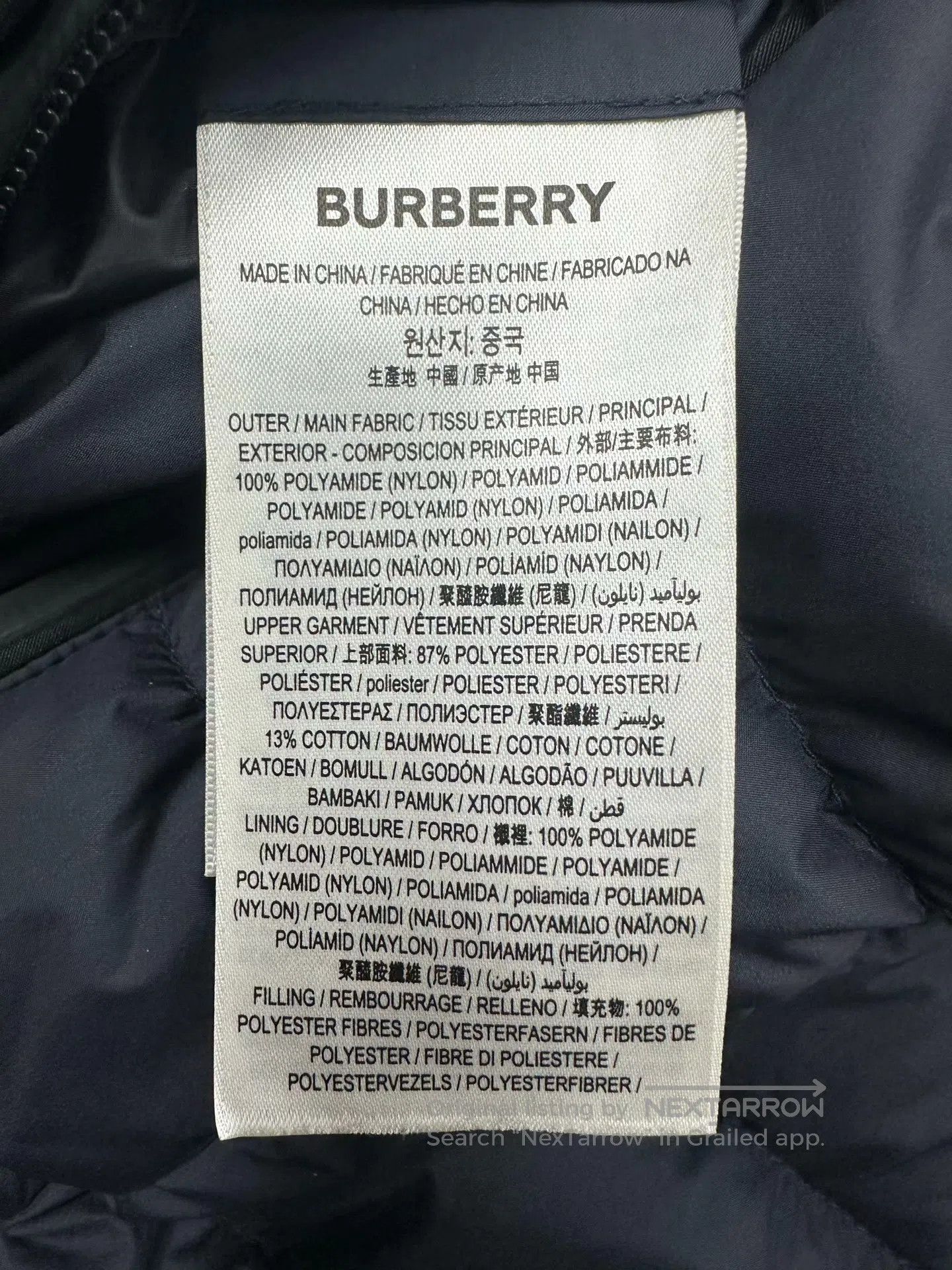 Burberry Burberry Navy Blue Patch Logo Zip-up Down Jacket| Size M / US 6-8 / IT 42-44 - 4 Thumbnail
