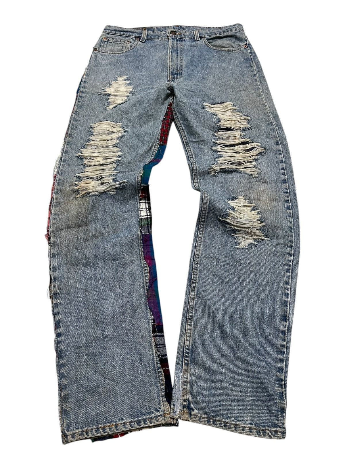 Levi's 90s Levis 505 patchwork flannel Regular denim pants Size US 34 / EU 50 - 2 Thumbnail