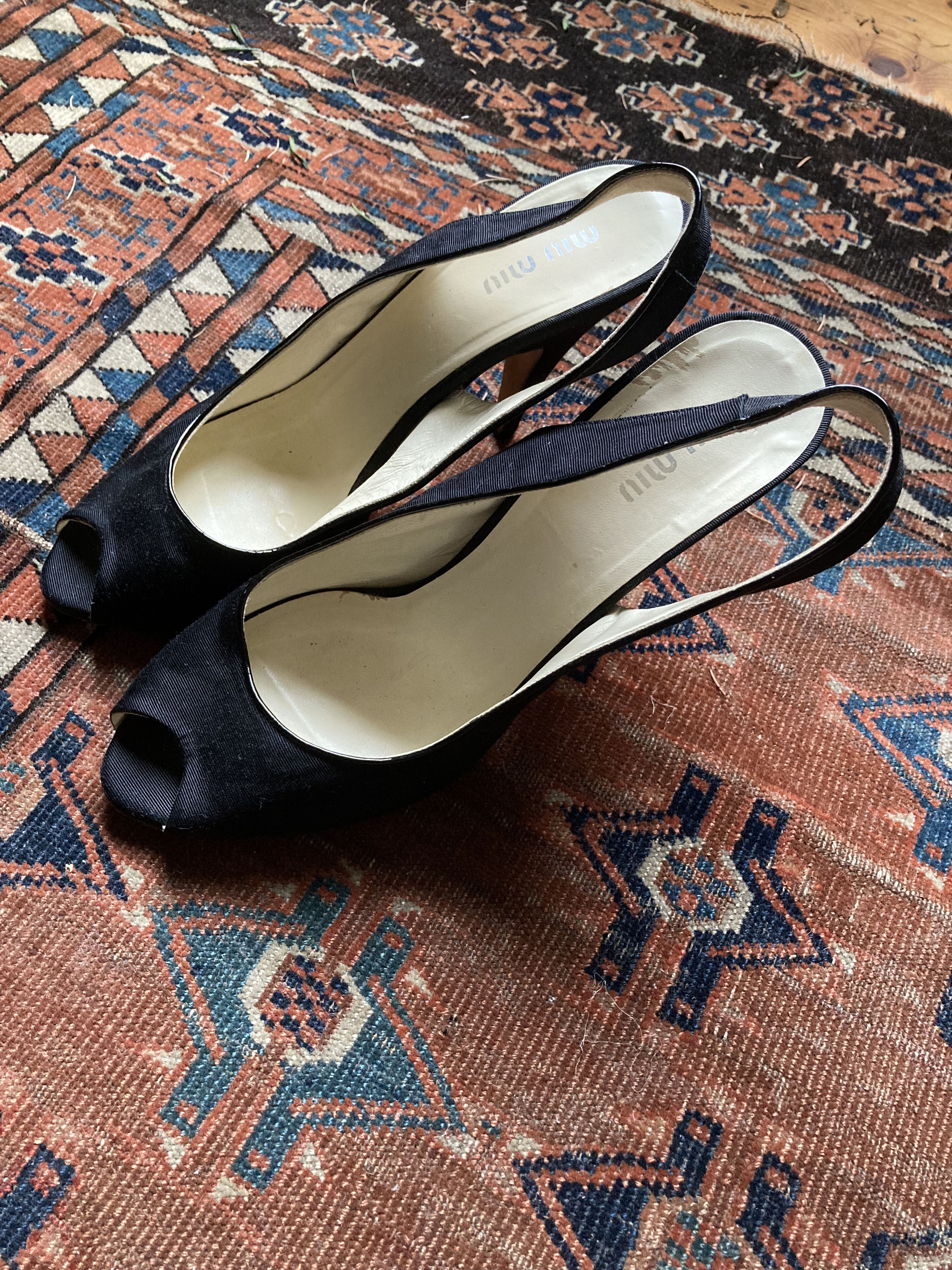 Miu Miu Miu Miu black sling back heels Size US 8 / IT 38 - 12 Thumbnail