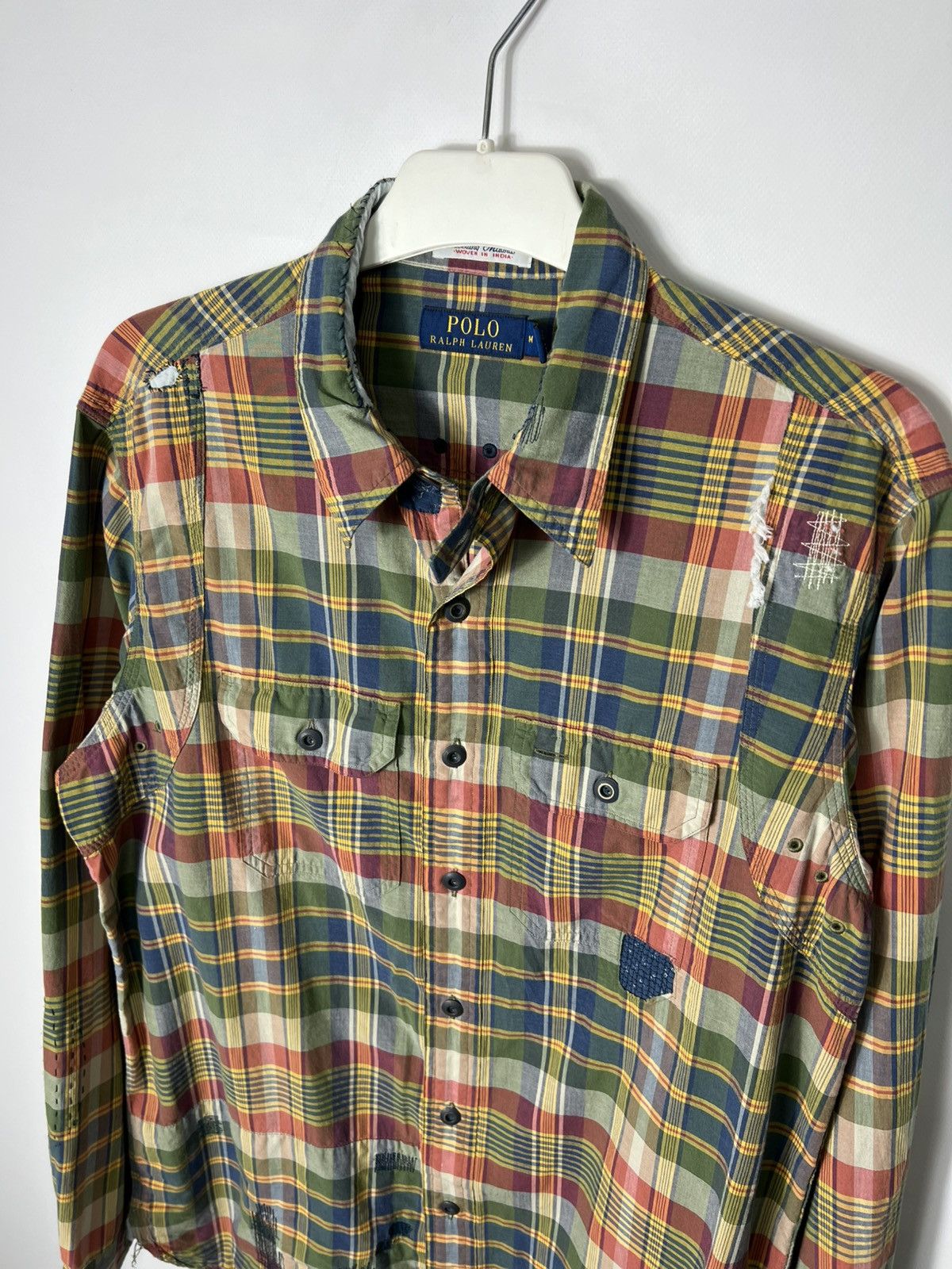 Polo Ralph Lauren Vintage rare Polo Ralph Lauren Custom Fit Patchwork Shirt Size US M / EU 48-50 / 2 - 2 Thumbnail