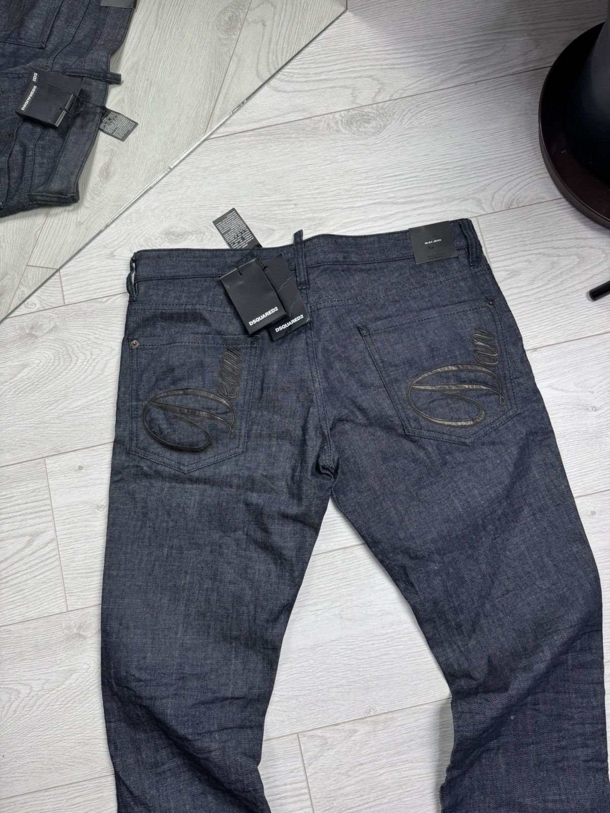 Dsquared2 × Vintage New Dsquared2 Denim Slim Jeans Big Logo Y2K Pocket Size US 34 / EU 50 - 1 Thumbnail