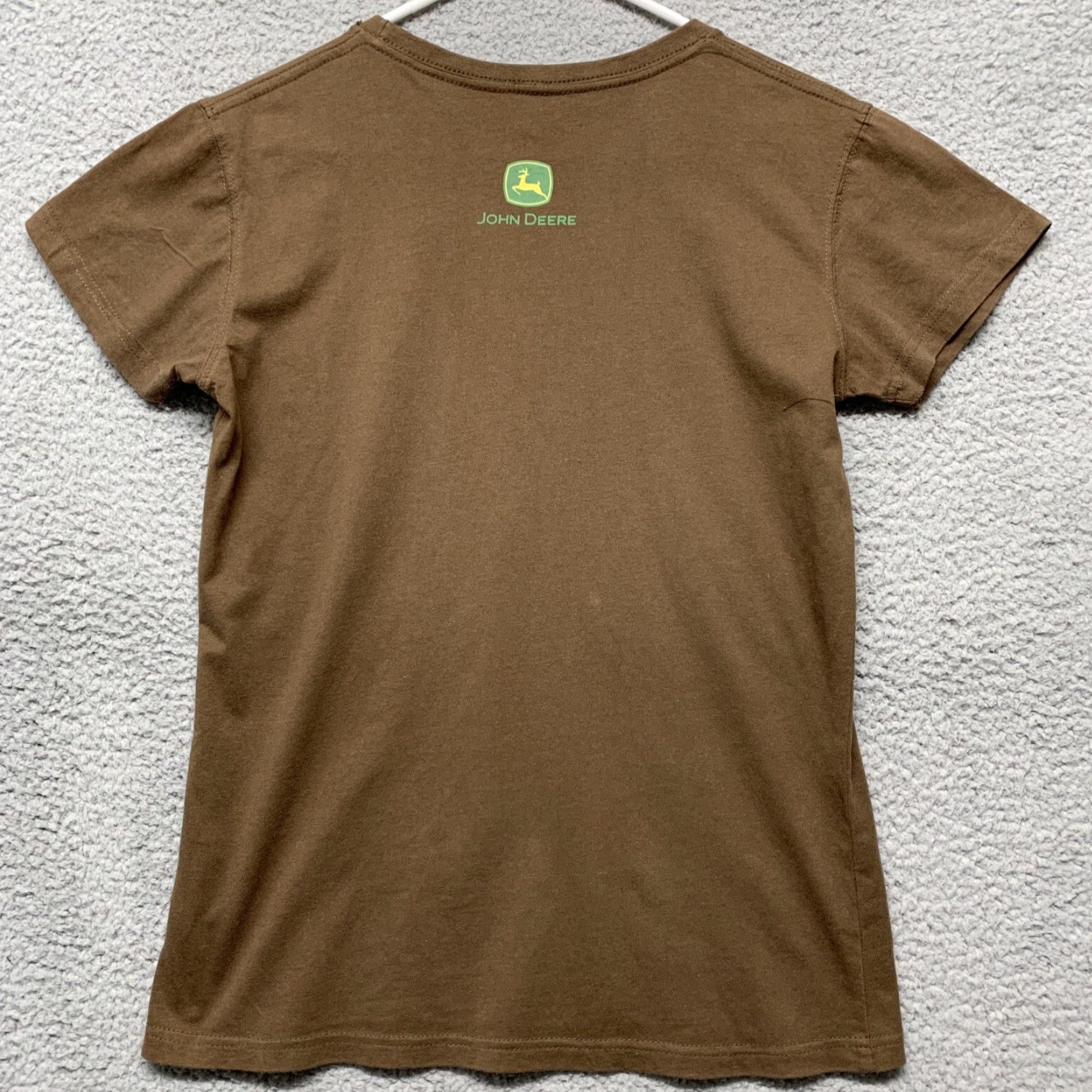 John Deere John Deere T-Shirt Women S/P Brown Large Graphic LOGO Horseshoe Flowers Crew Neck Short Sleeve Cap Sleeve 100% Cotton Shirt Logo Knit Casual Mens? Size S / US 4 / IT 40 - 4 Thumbnail