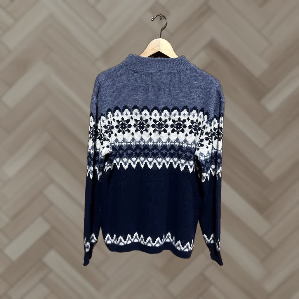Vintage VINTAGE Jersild Sportswear Mens Blue Christmas Pattern Knit Sweatshirt Sz Large Size US L / EU 52-54 / 3 - 1 Thumbnail