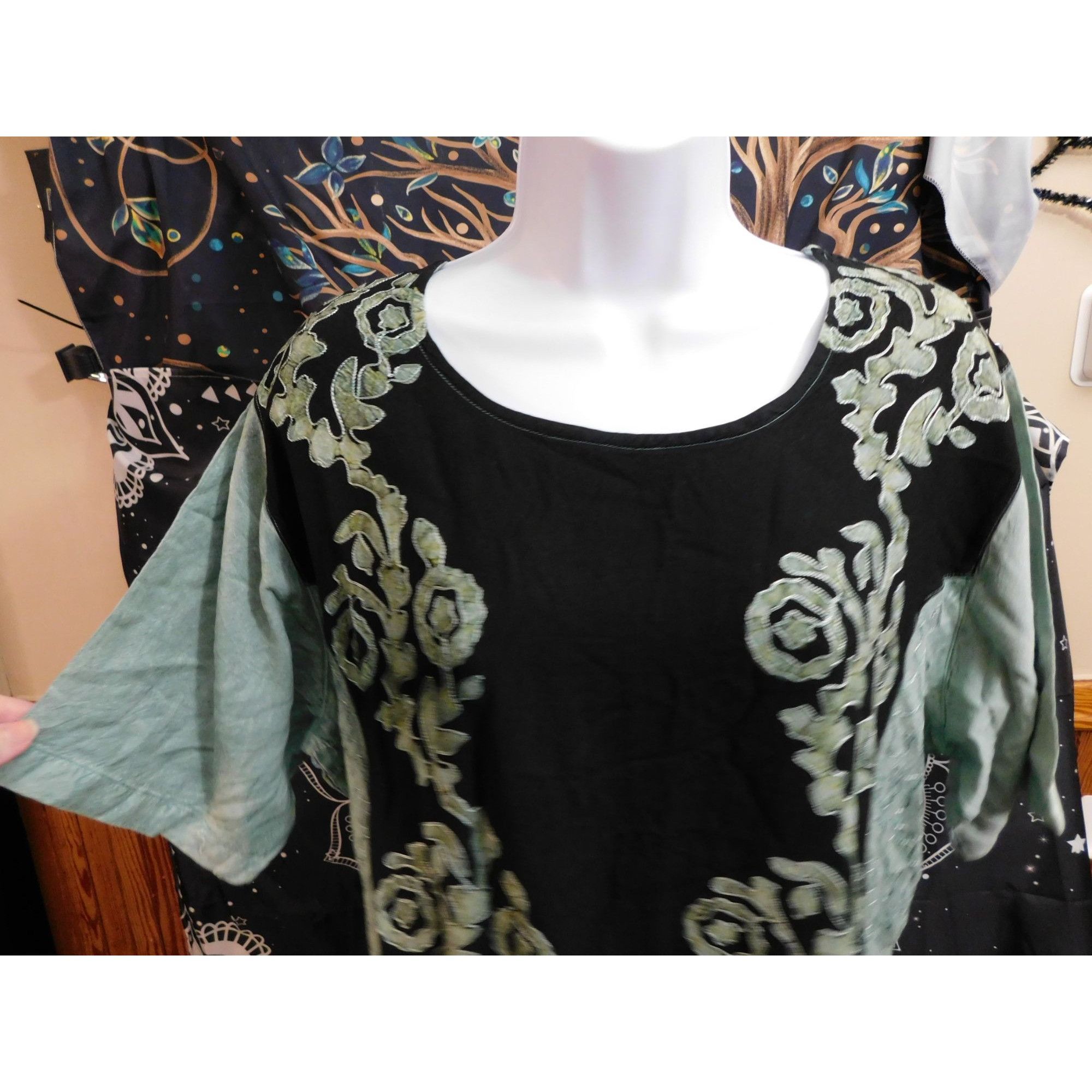 Other Honey Brand Green And Black Floral Dress Size ONE SIZE - 5 Thumbnail