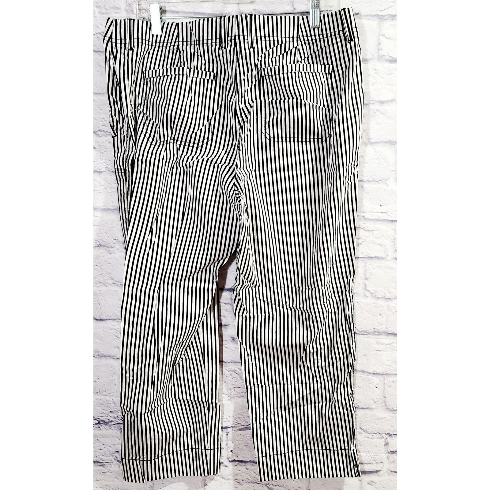 Other Chico's White Black Striped Ankle Length Pants 2 12 Soft Size 34" / US 12 / IT 48 - 3 Thumbnail
